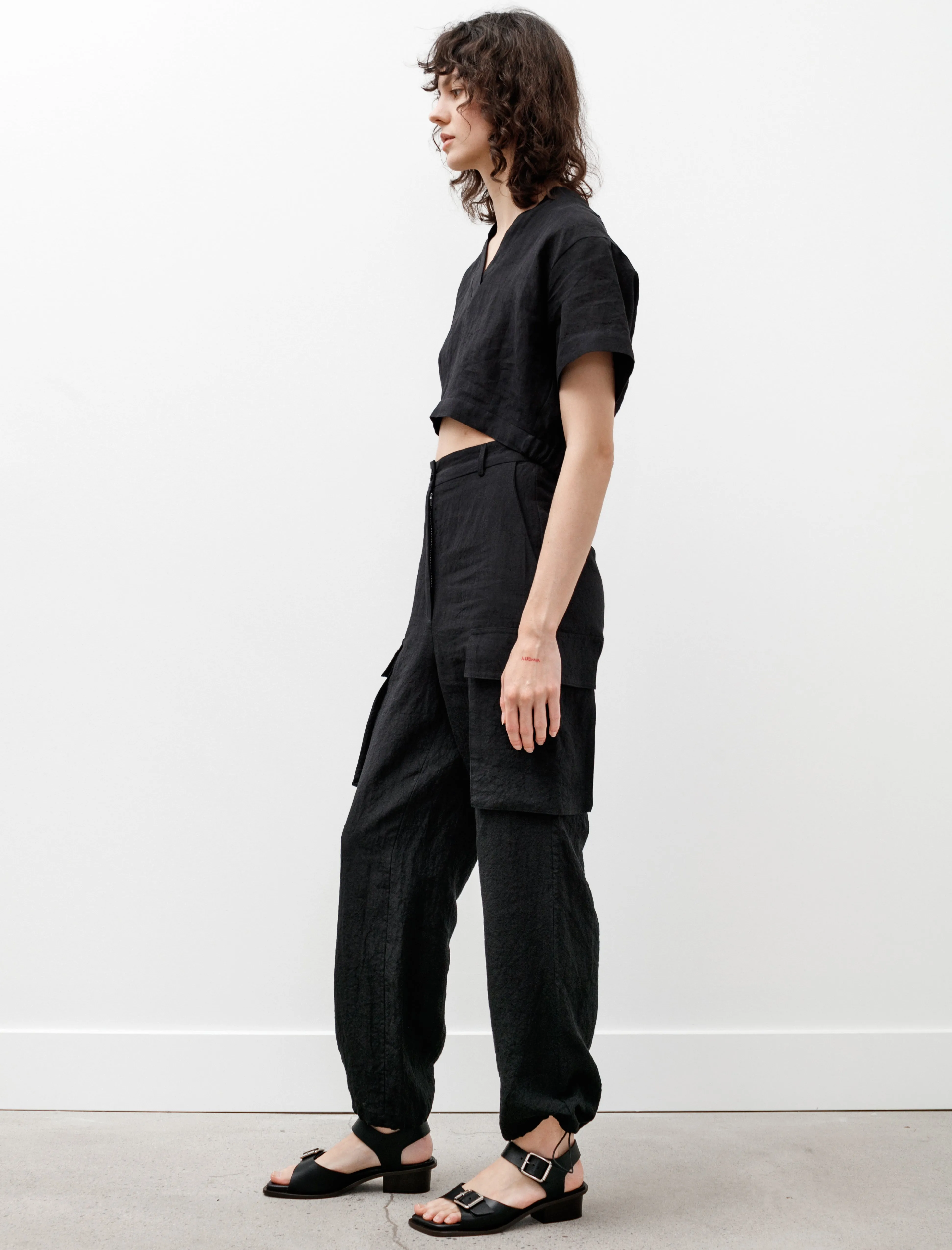 Cargo Pants Linen Black sold by SHOP NEIGHBOR product image thumbnail 3