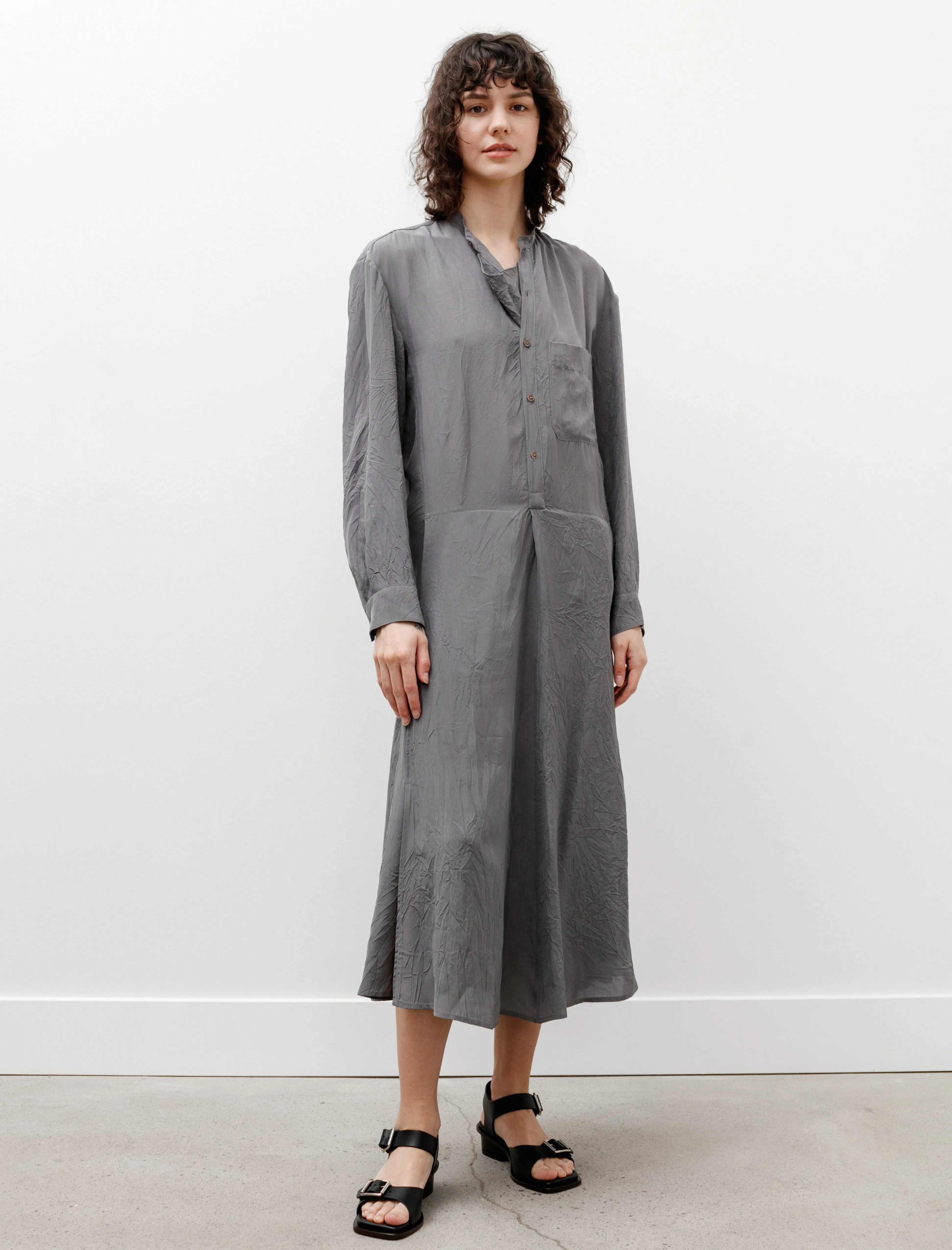 Gusset Collar Shirt Dress Aluminum sold by SHOP NEIGHBOR