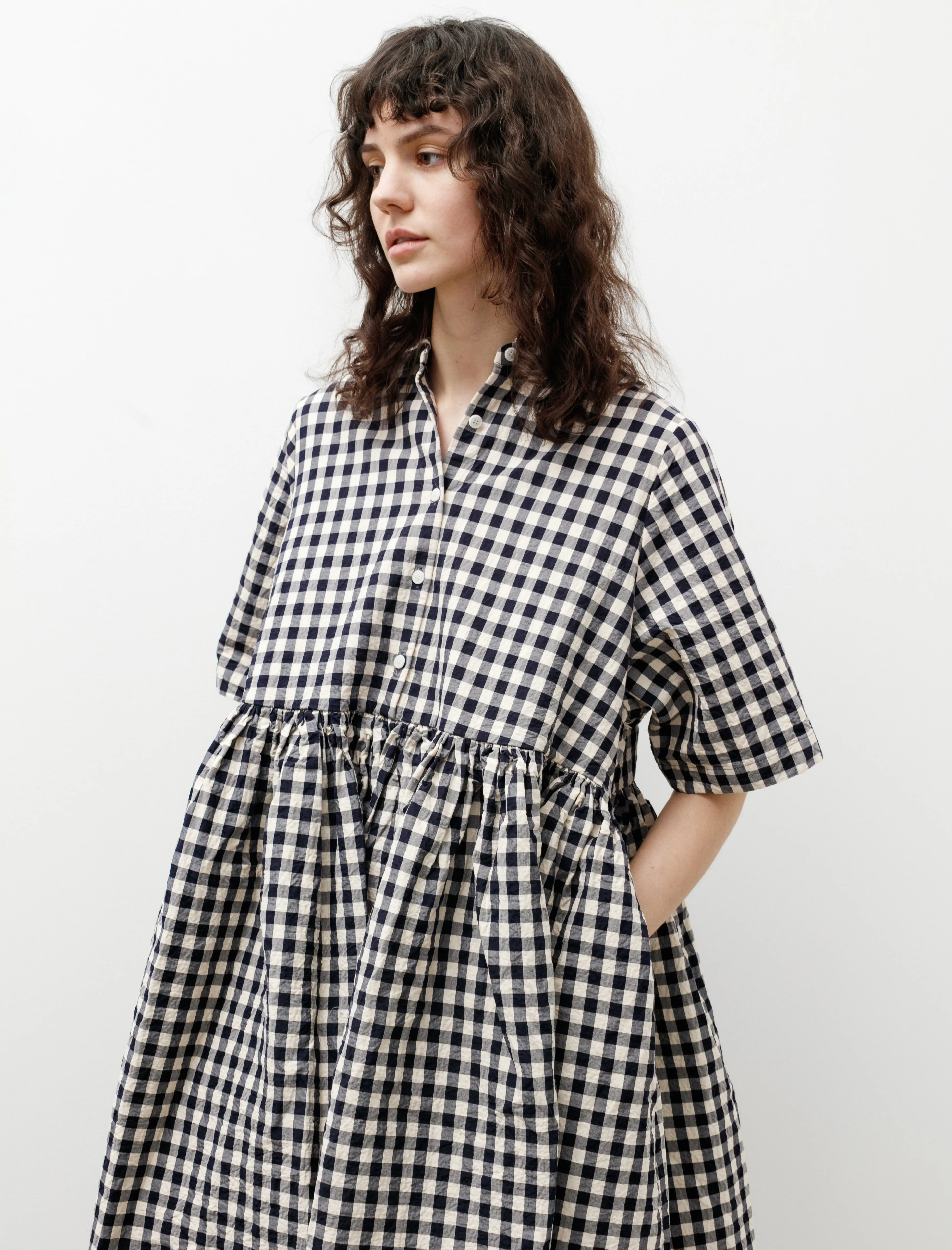 Ethal Dress Navy Check sold by SHOP NEIGHBOR product image thumbnail 4