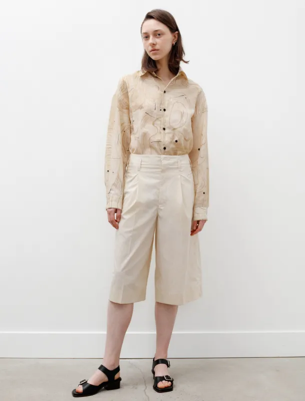 Large Pleated Shorts Cream sold by SHOP NEIGHBOR