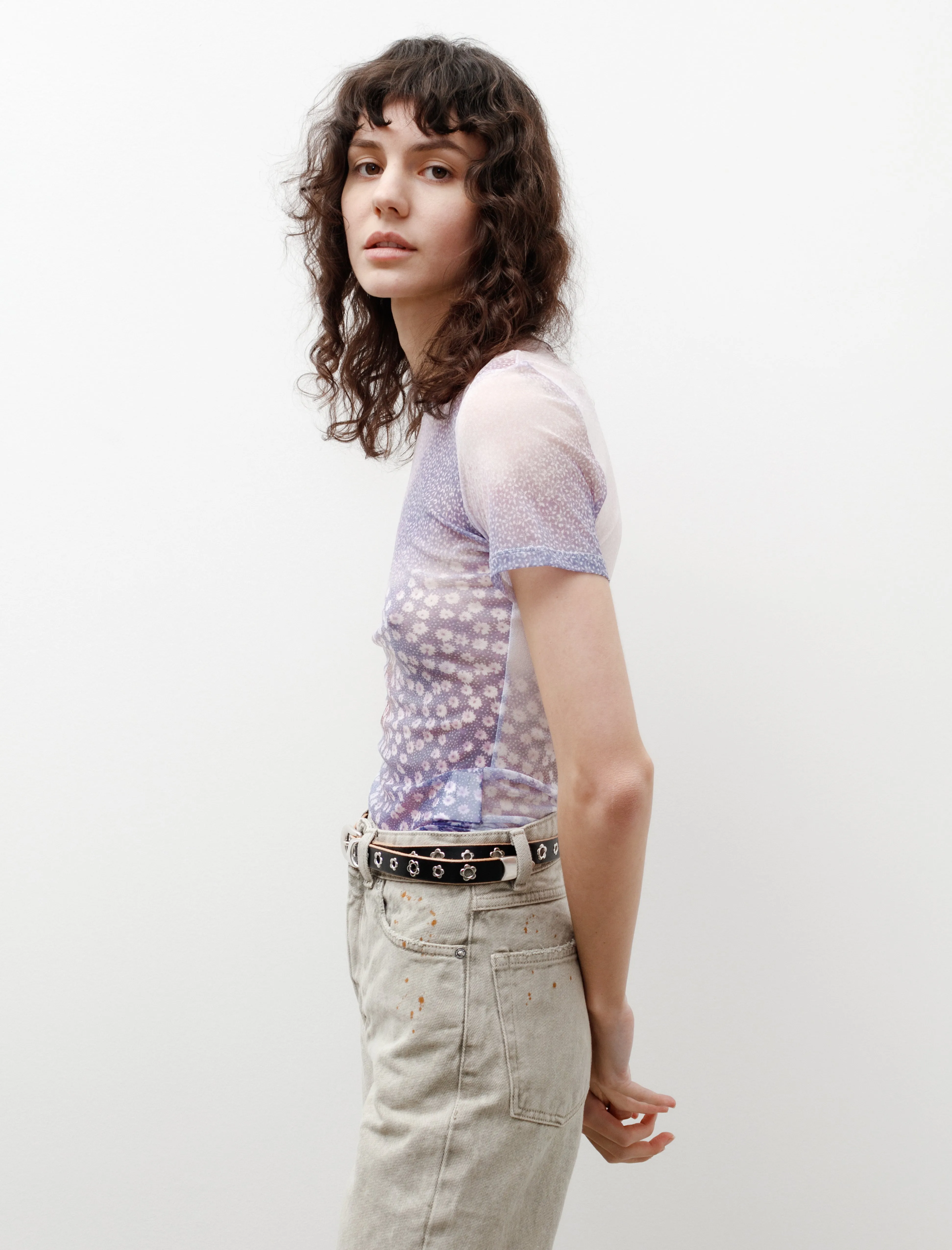 Super Slim T-Shirt Light Flowers Print sold by SHOP NEIGHBOR product image thumbnail 2