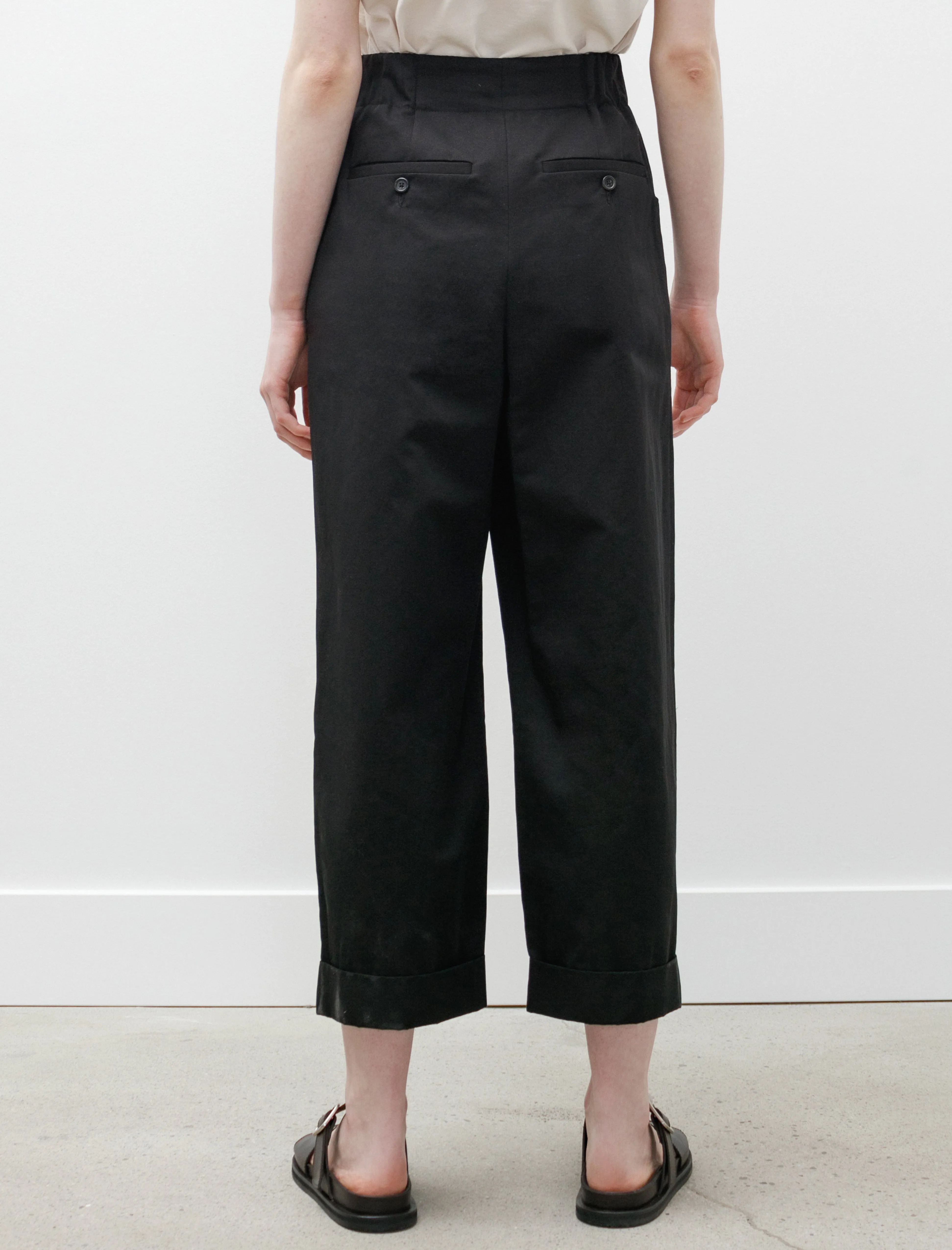 Relaxed Crop Trousers Cotton Linen Twill Black sold by SHOP NEIGHBOR product image thumbnail 5