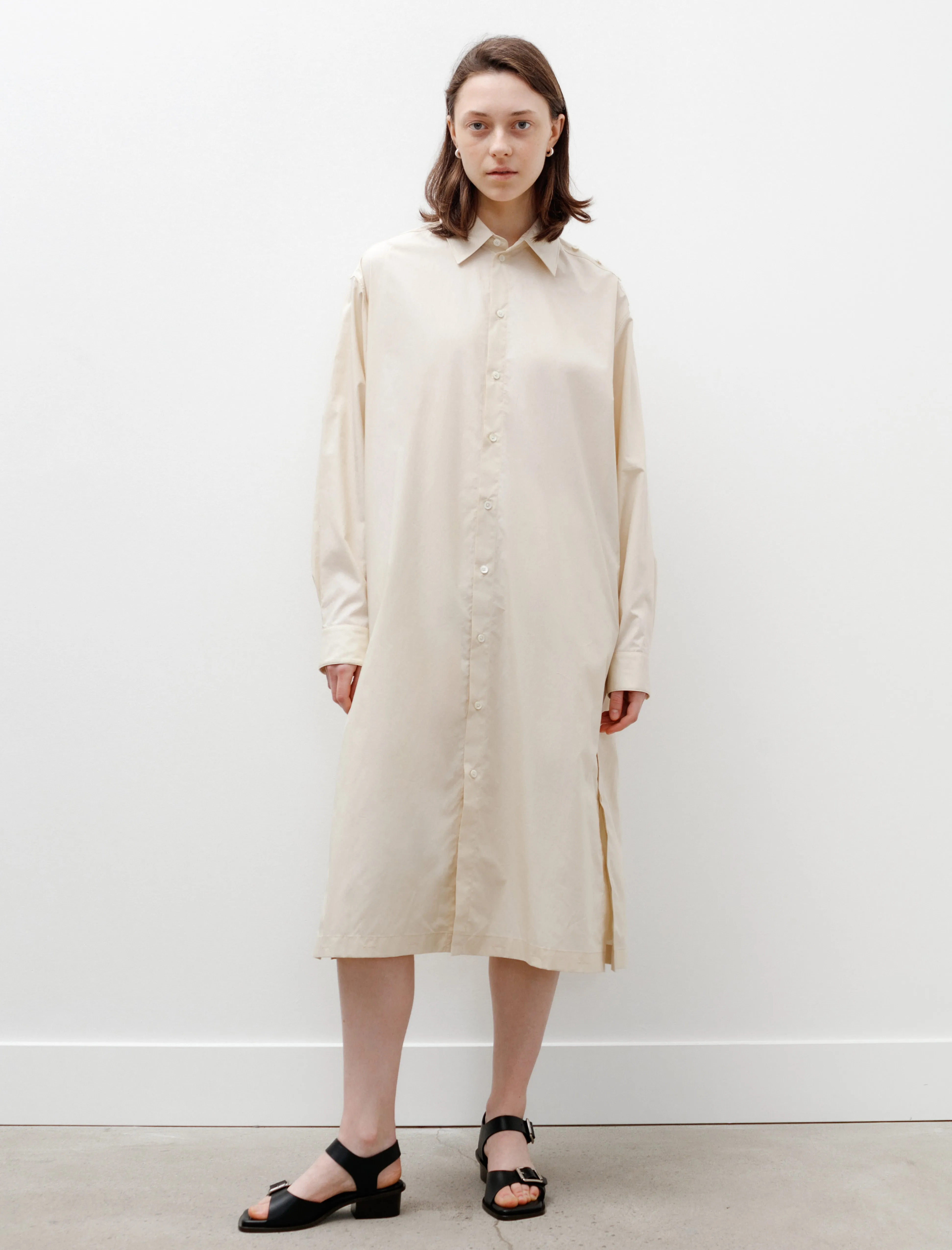 Playful Buttoned Shirt Dress Cream sold by SHOP NEIGHBOR product image thumbnail 3