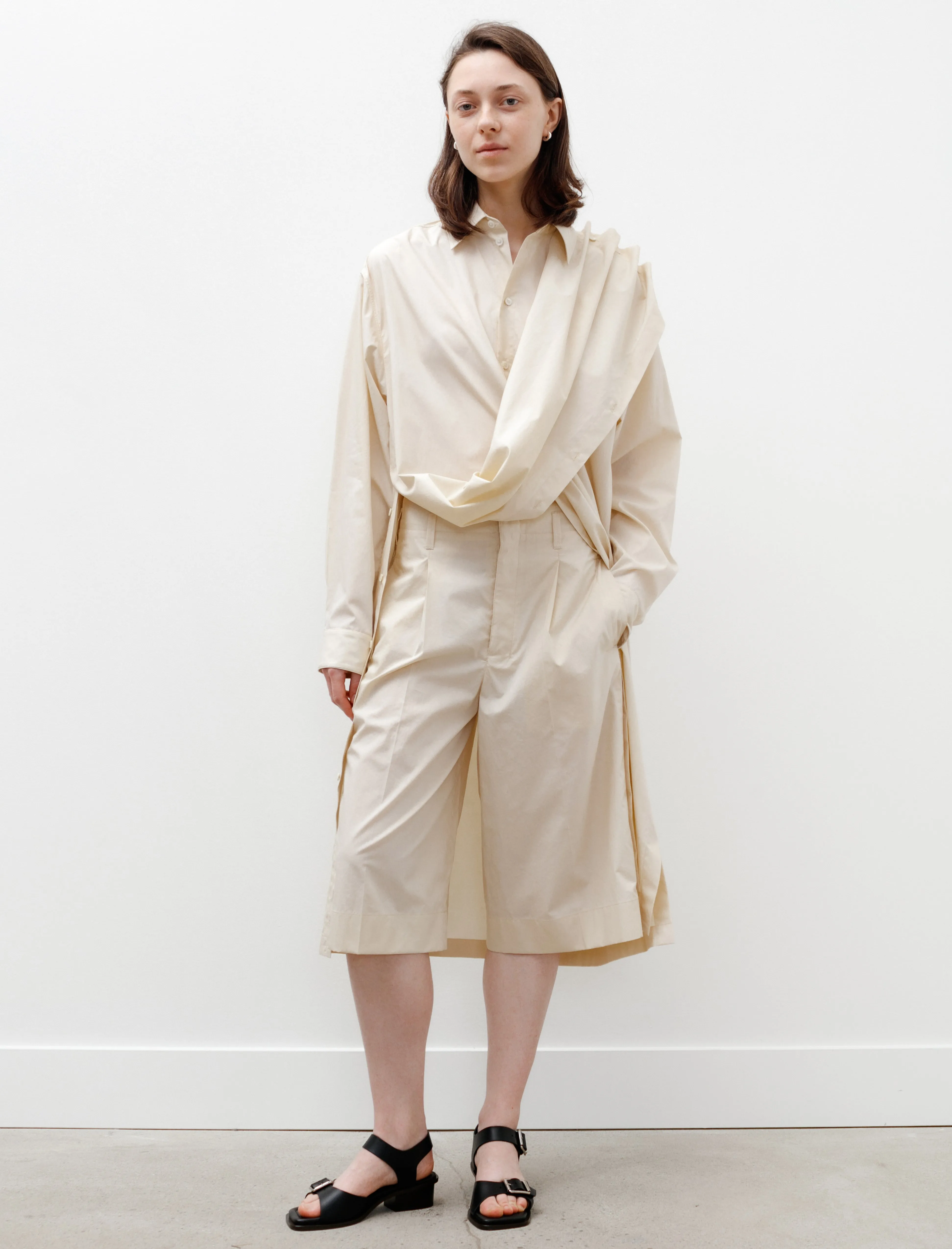 Playful Buttoned Shirt Dress Cream sold by SHOP NEIGHBOR product image thumbnail 2