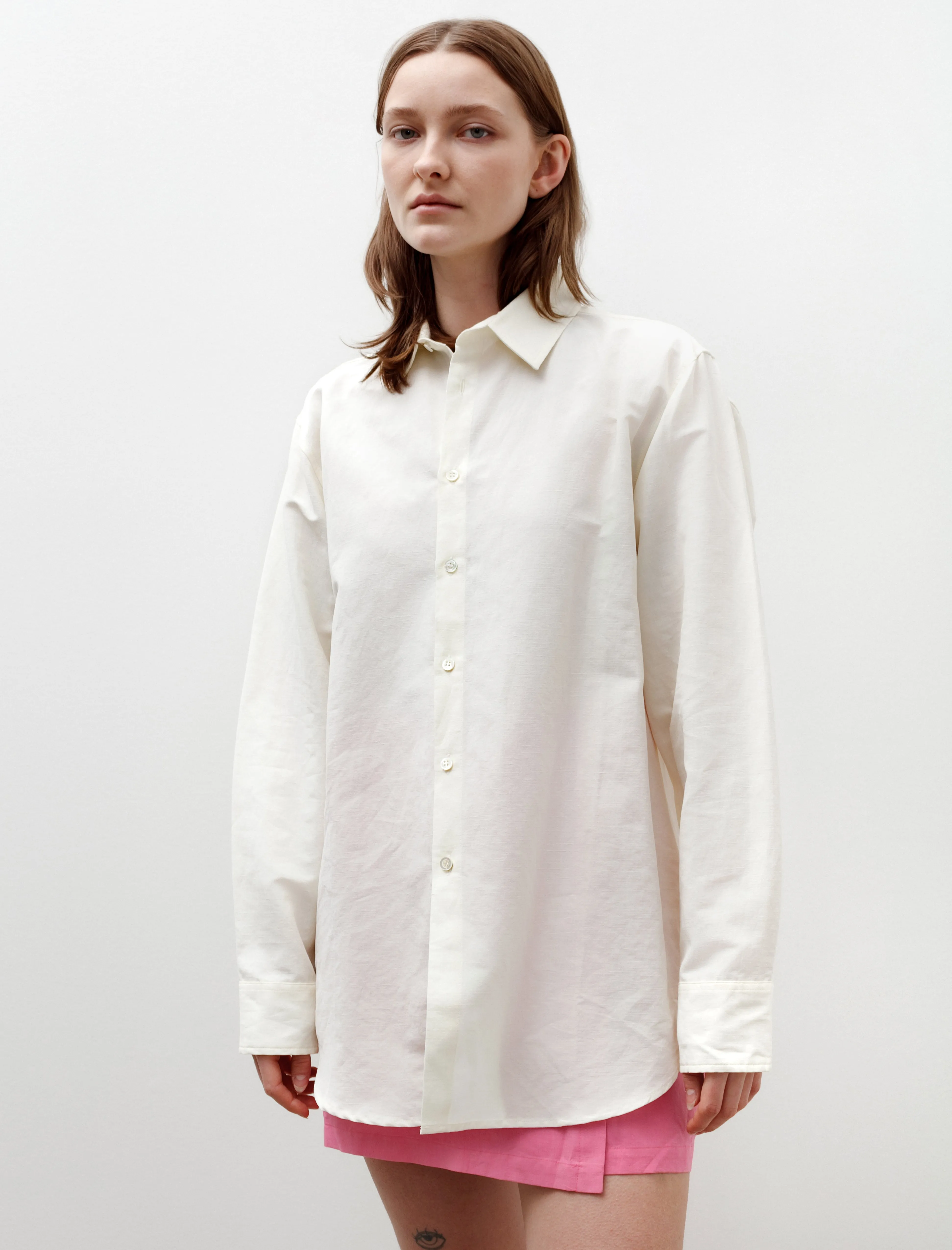 Linen Shirt White sold by SHOP NEIGHBOR product image thumbnail 3