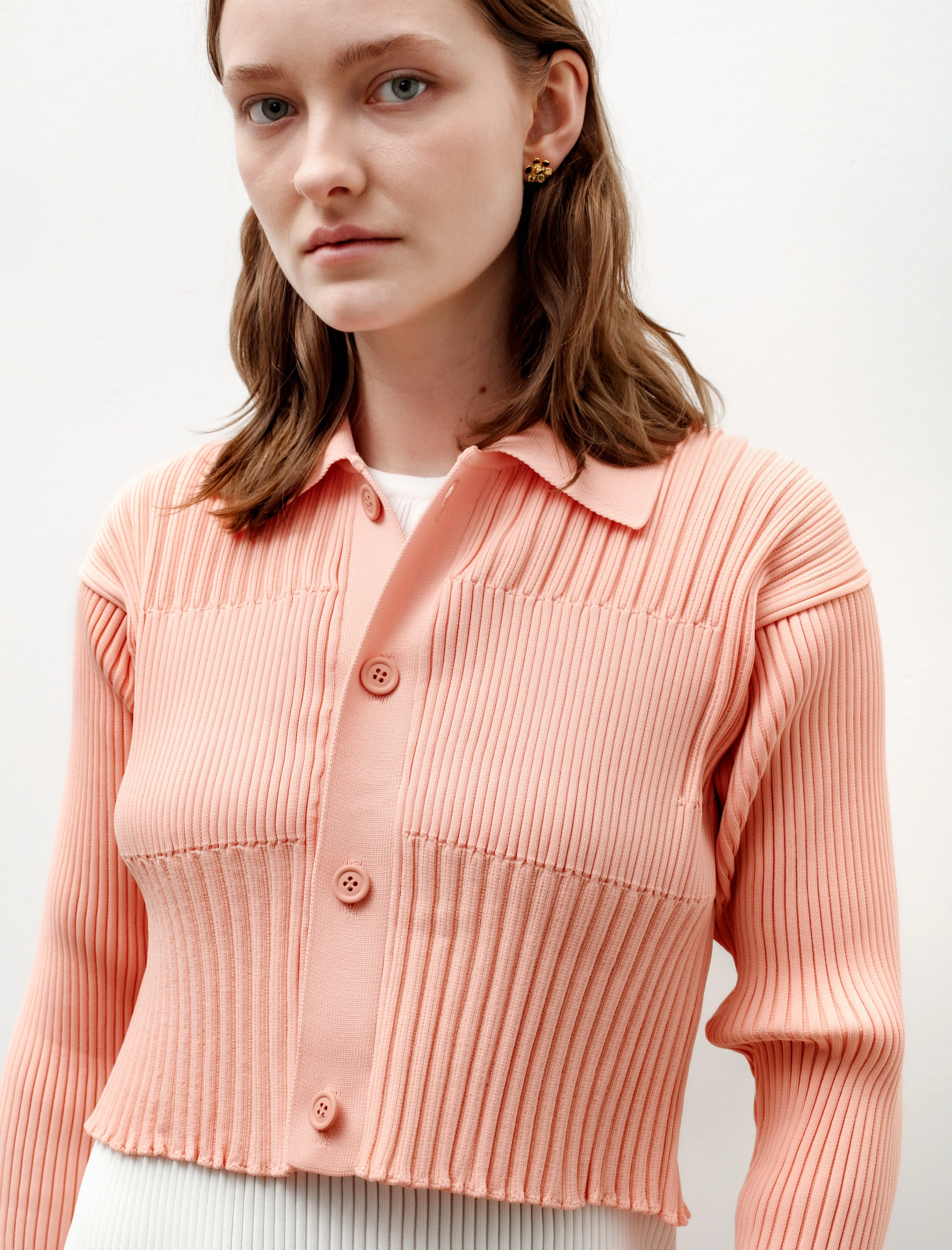 Fluted Cardigan 2 Salmon sold by SHOP NEIGHBOR product image thumbnail 3