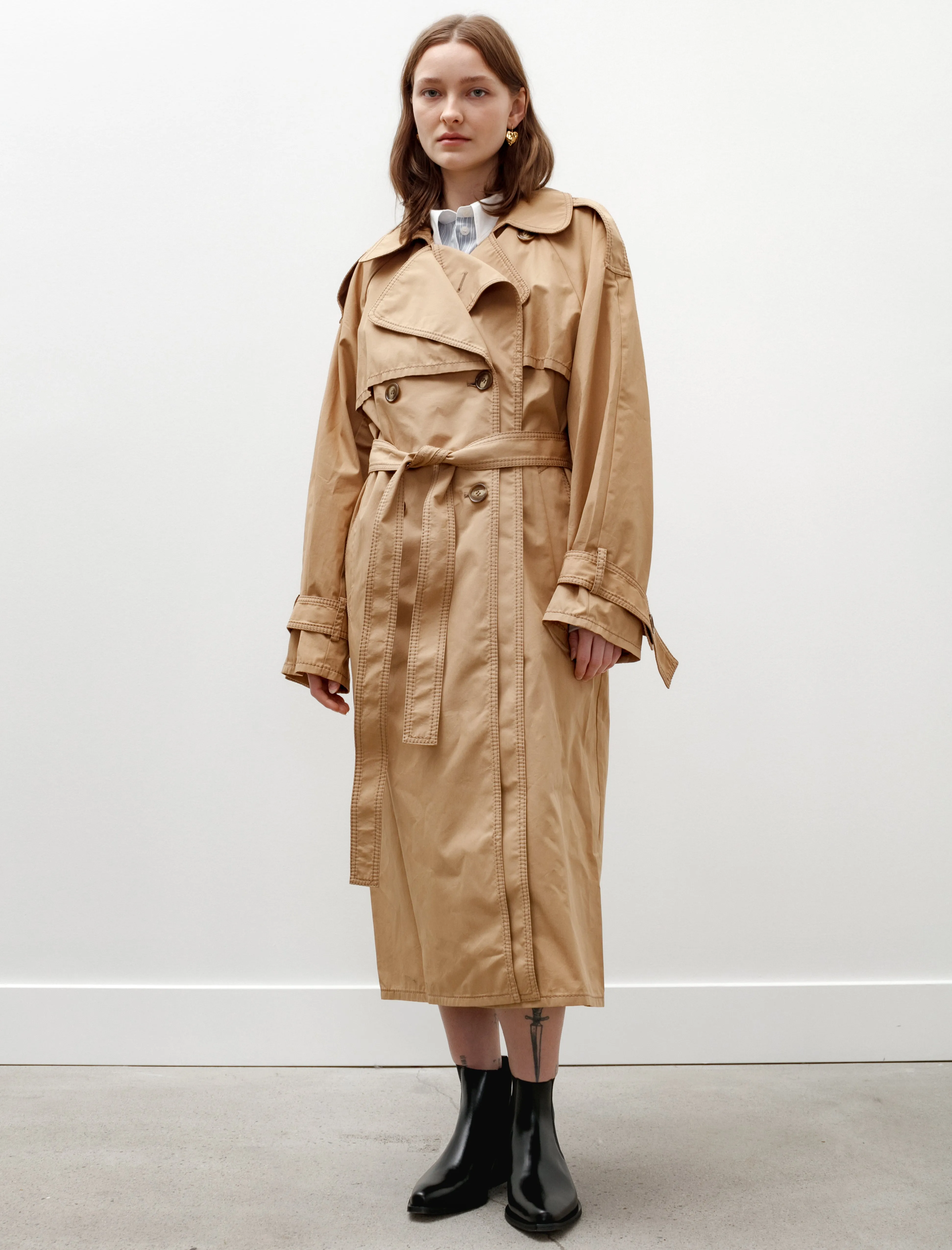Capelet Trench Coat Khaki Beige sold by SHOP NEIGHBOR product image thumbnail 3