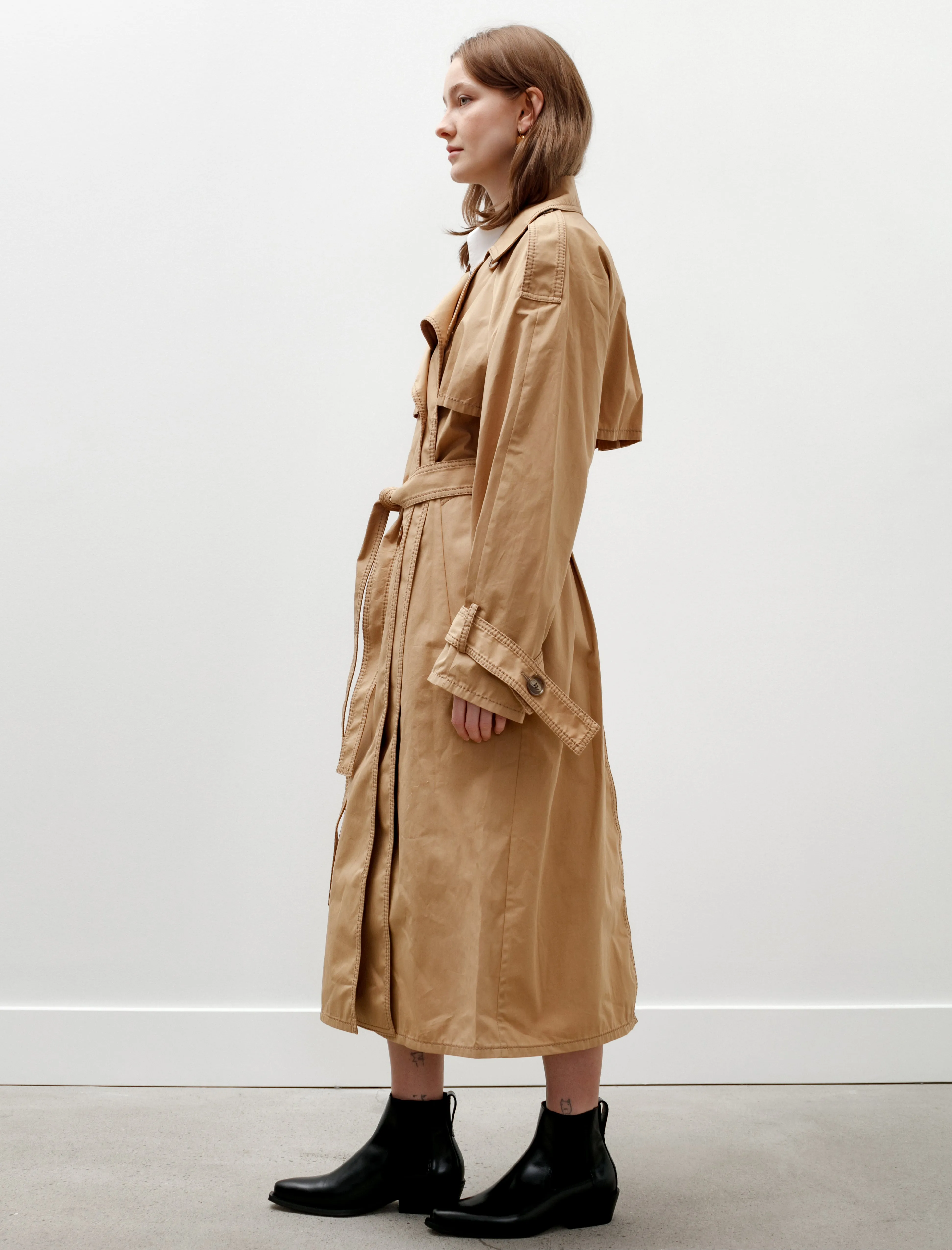 Capelet Trench Coat Khaki Beige sold by SHOP NEIGHBOR