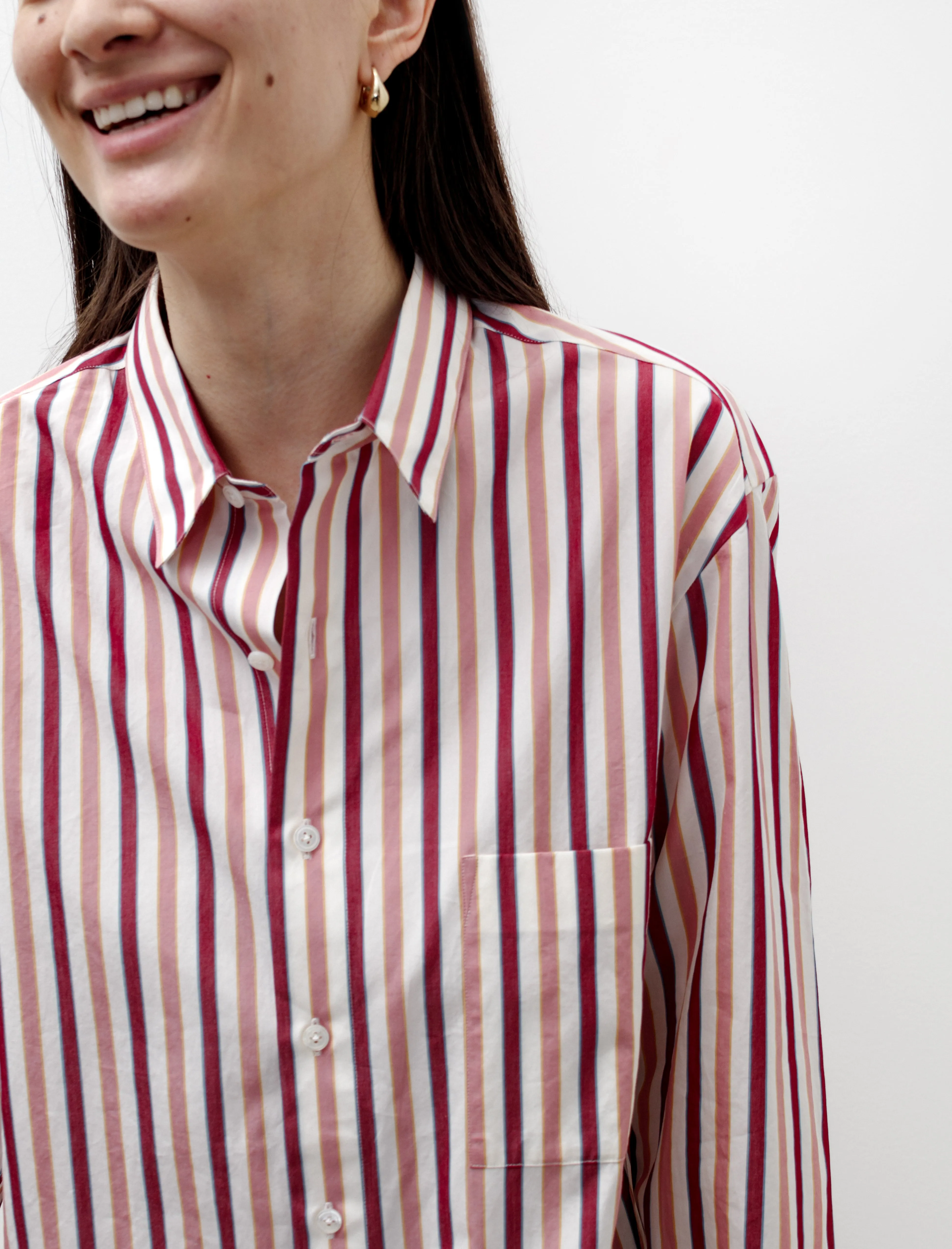 Handmade Classic Collar Shirt White with Pink Stripes sold by SHOP NEIGHBOR product image thumbnail 4