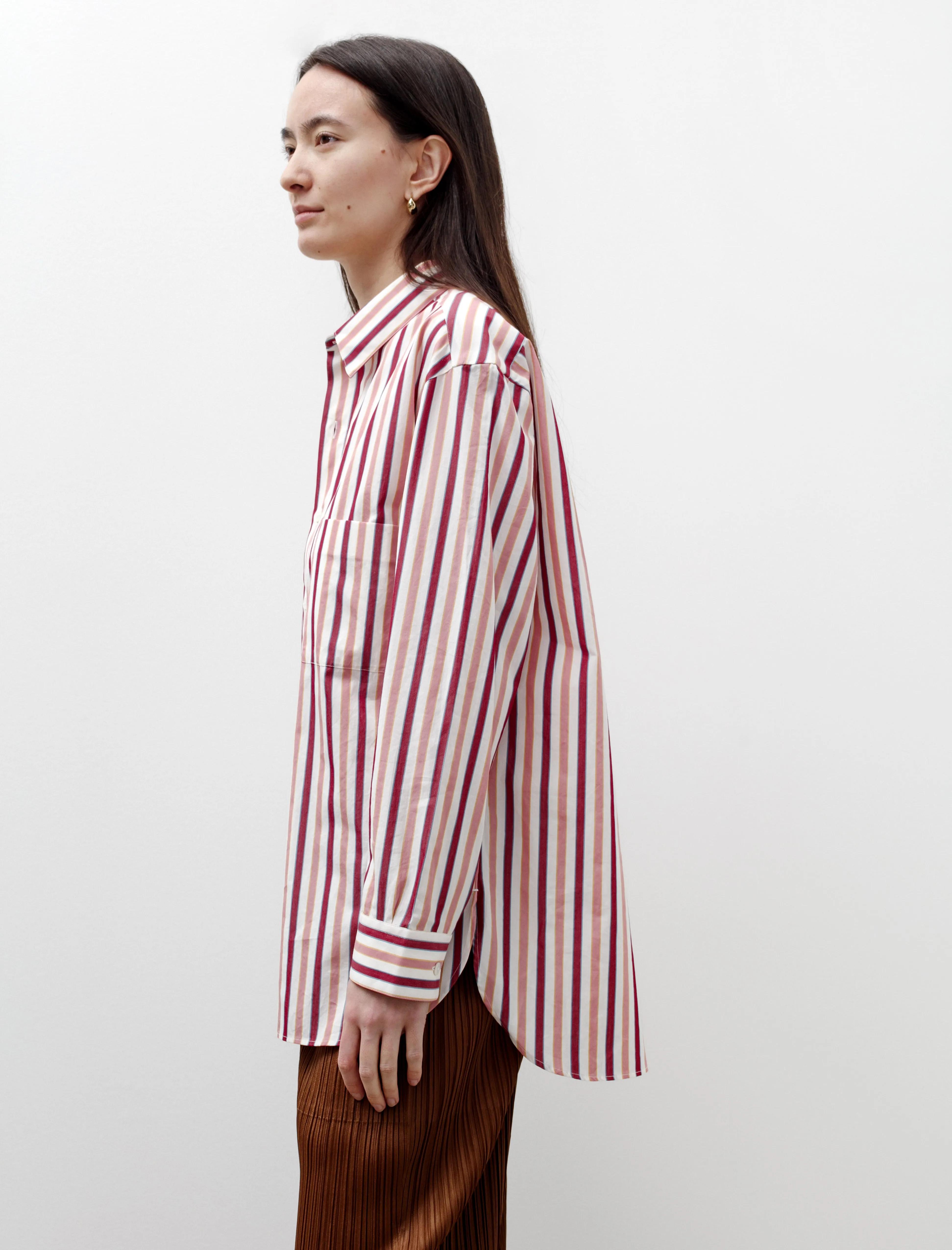 Handmade Classic Collar Shirt White with Pink Stripes sold by SHOP NEIGHBOR product image thumbnail 5