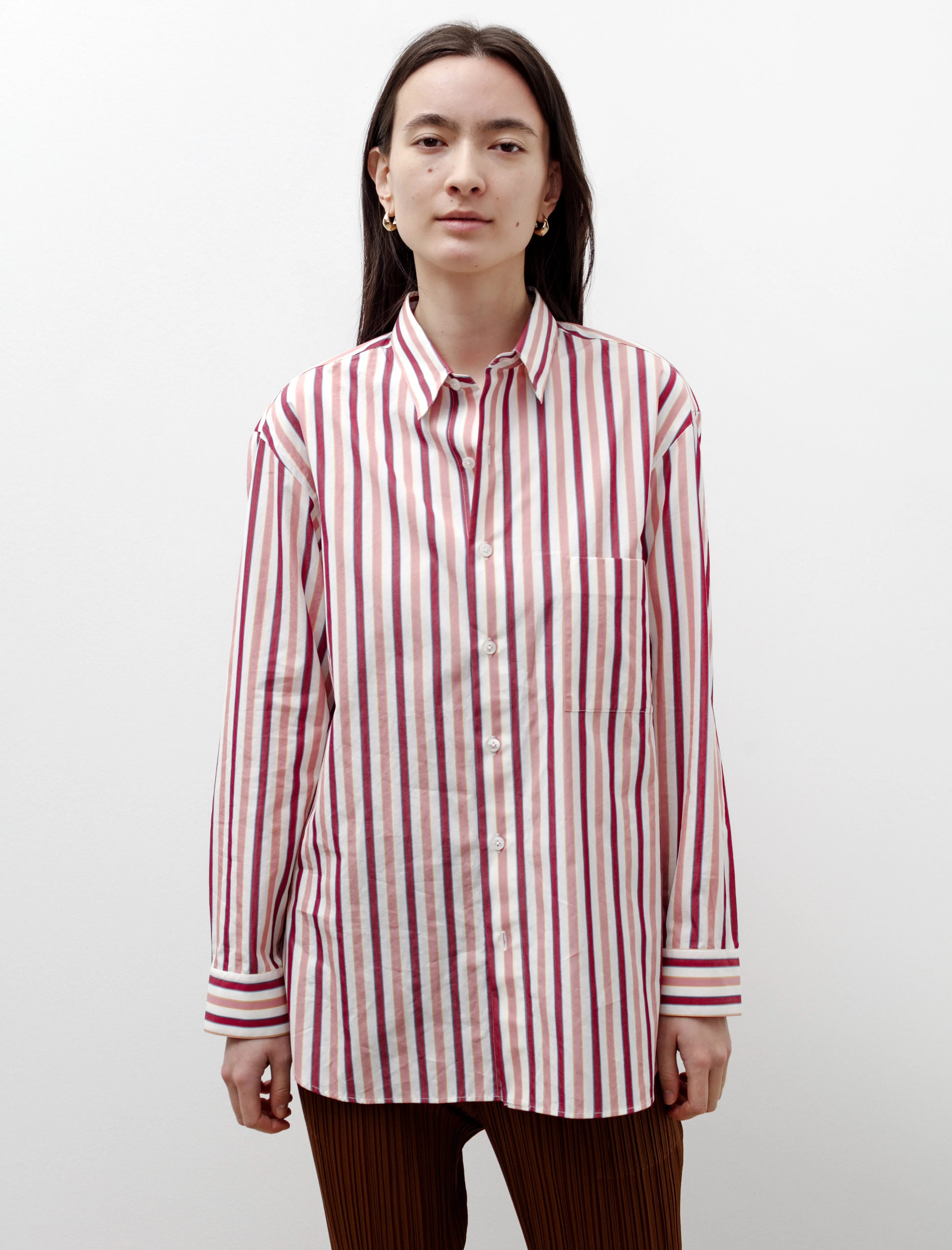 Handmade Classic Collar Shirt White with Pink Stripes sold by SHOP NEIGHBOR