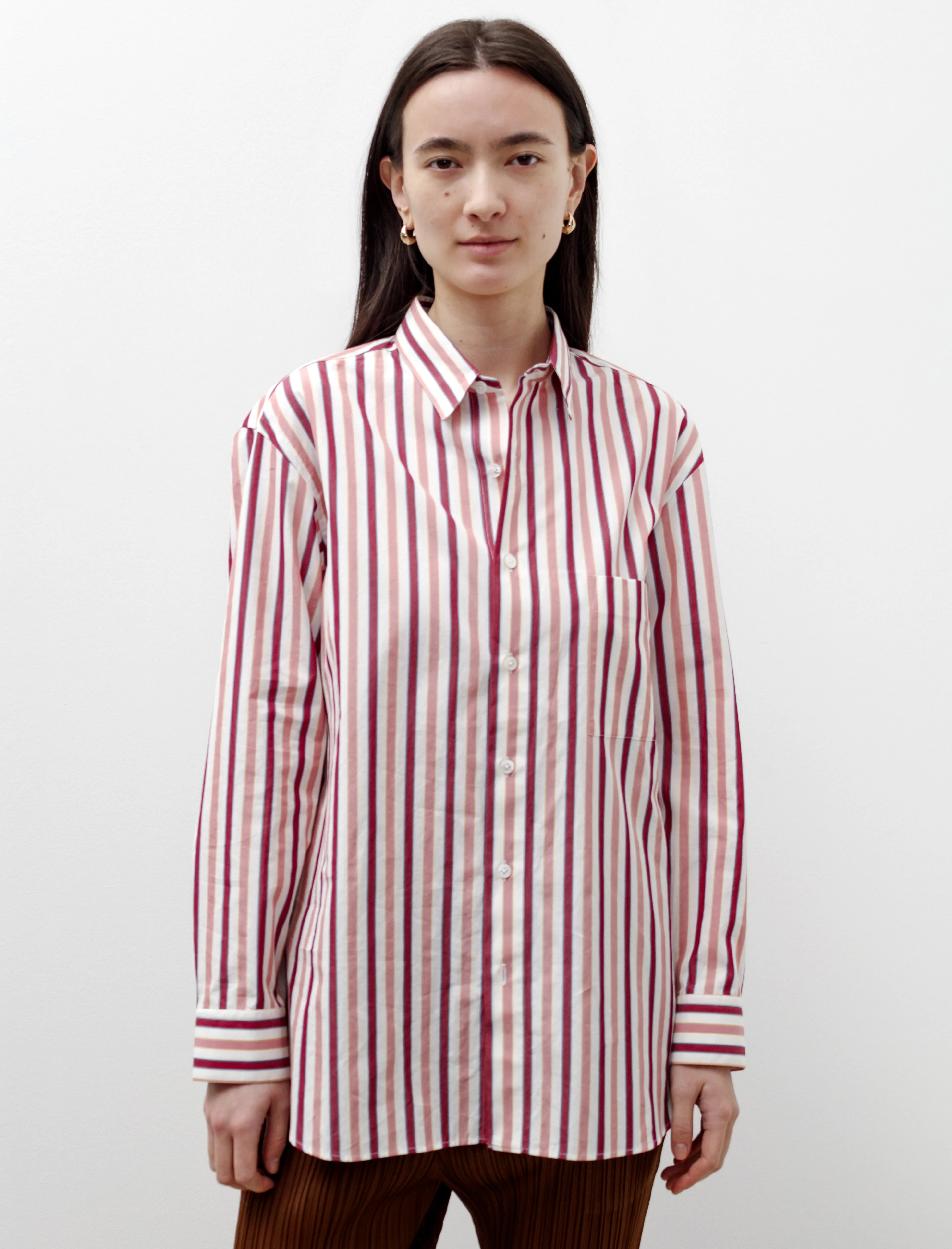 Handmade Classic Collar Shirt White with Pink Stripes sold by SHOP NEIGHBOR product image thumbnail 3