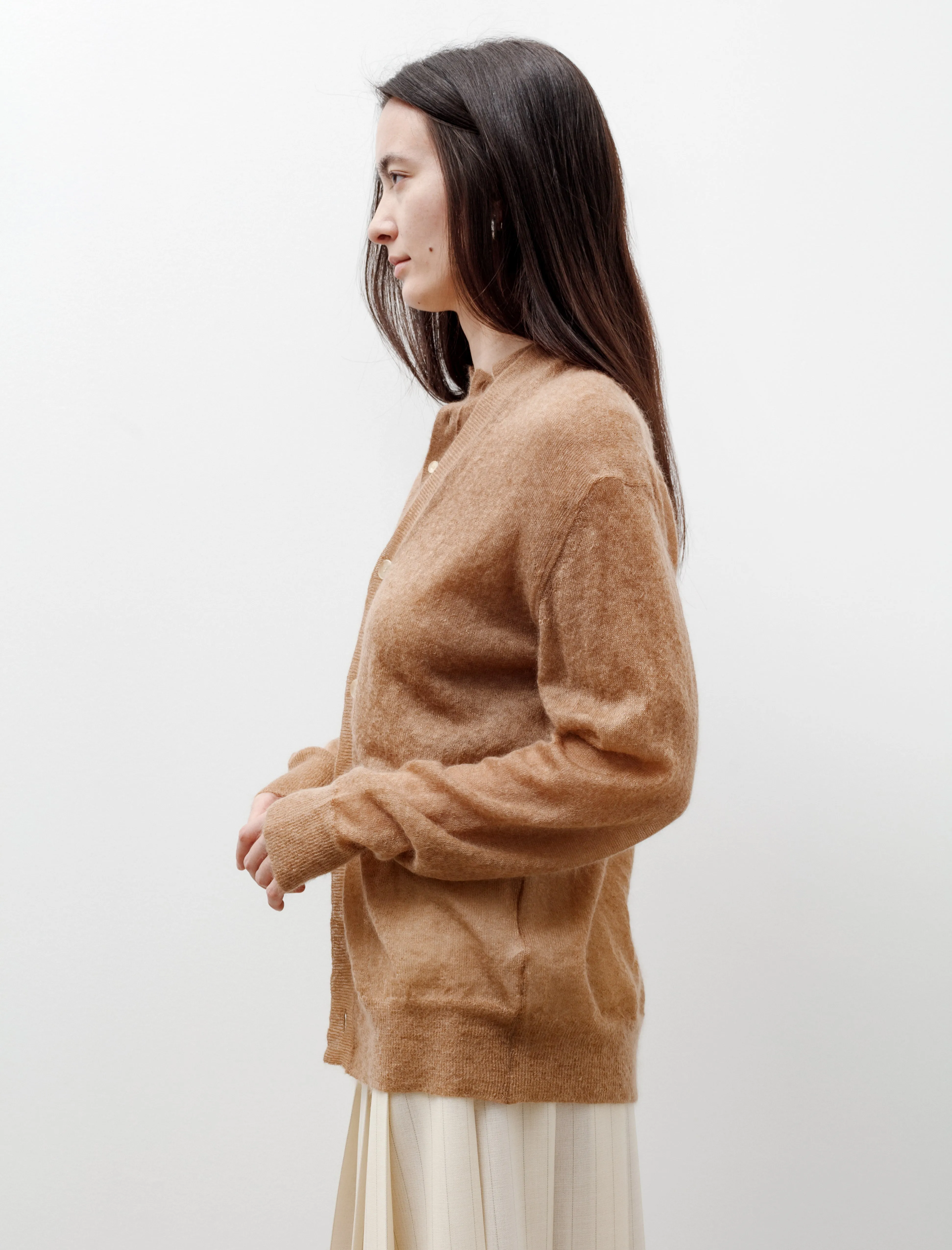 Kid Mohair Sheer Knit Cardigan Camel sold by SHOP NEIGHBOR product image thumbnail 4