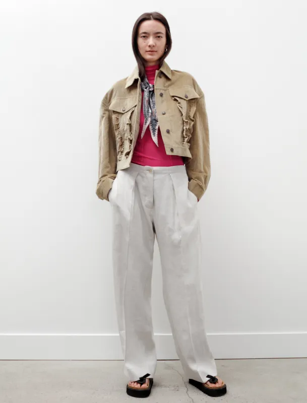 Ruffle Velour Jacket Mud Green made by SHOP NEIGHBOR