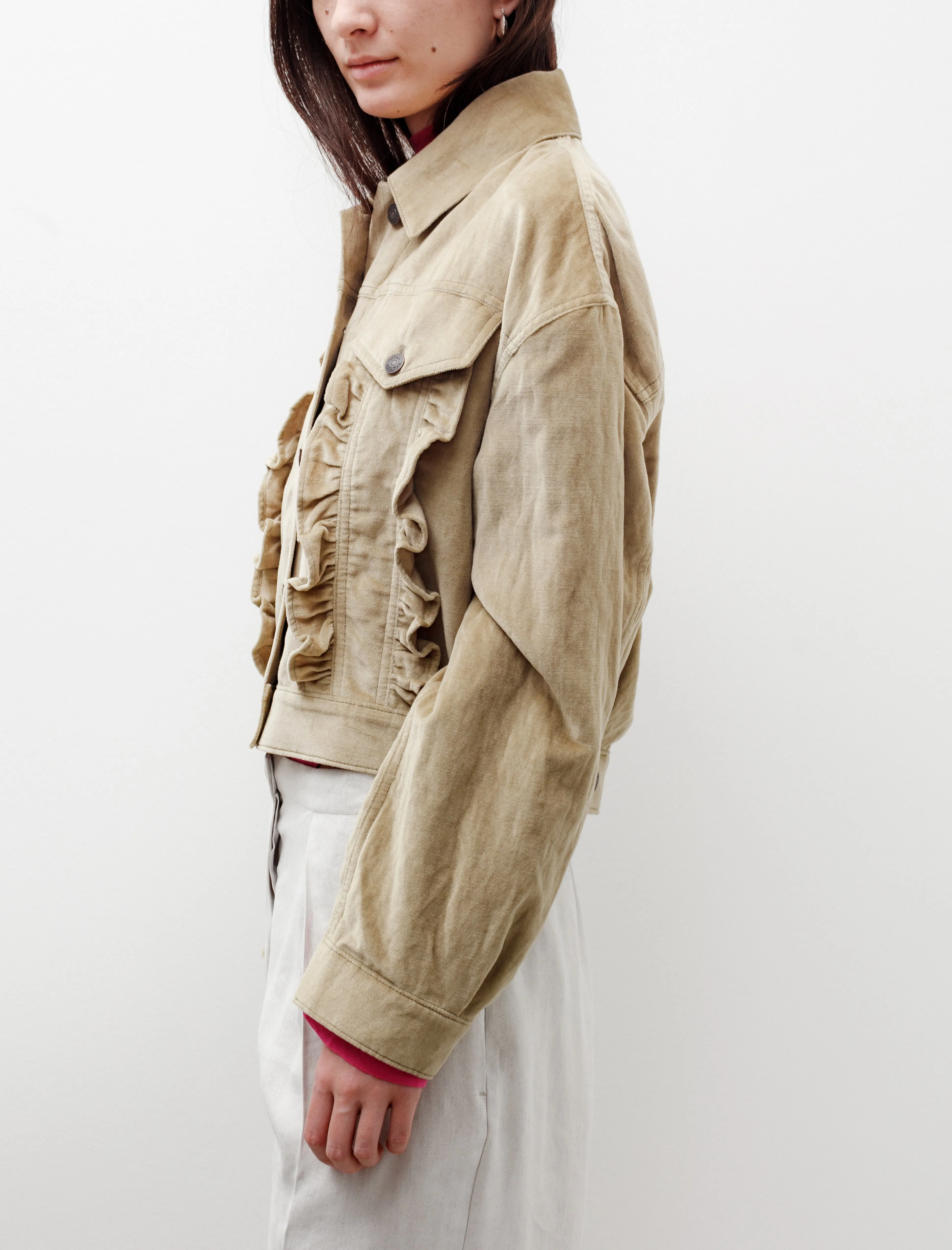 Ruffle Velour Jacket Mud Green sold by SHOP NEIGHBOR product image thumbnail 5