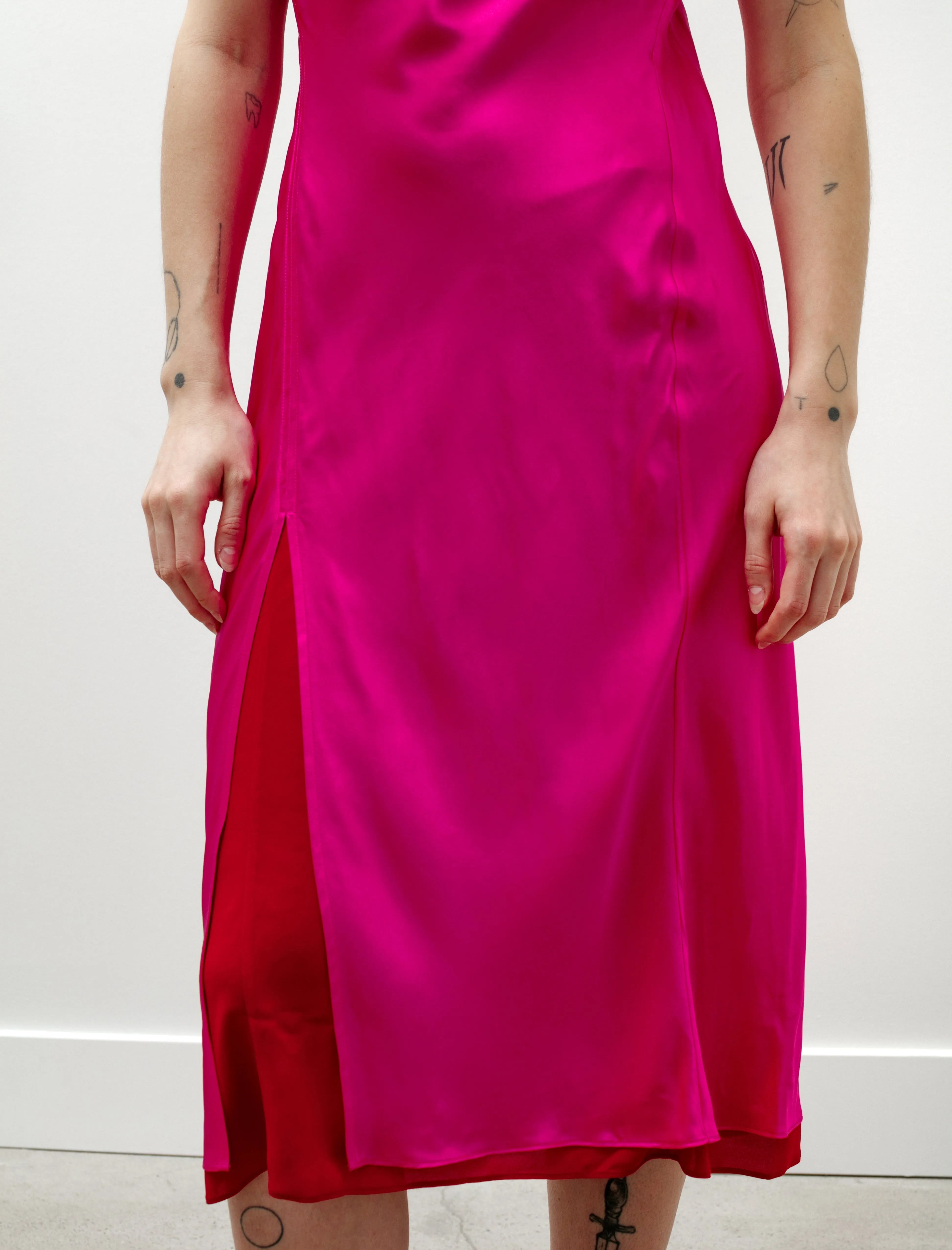 Satin Slip Dress Fuchsia/Red sold by SHOP NEIGHBOR product image thumbnail 4
