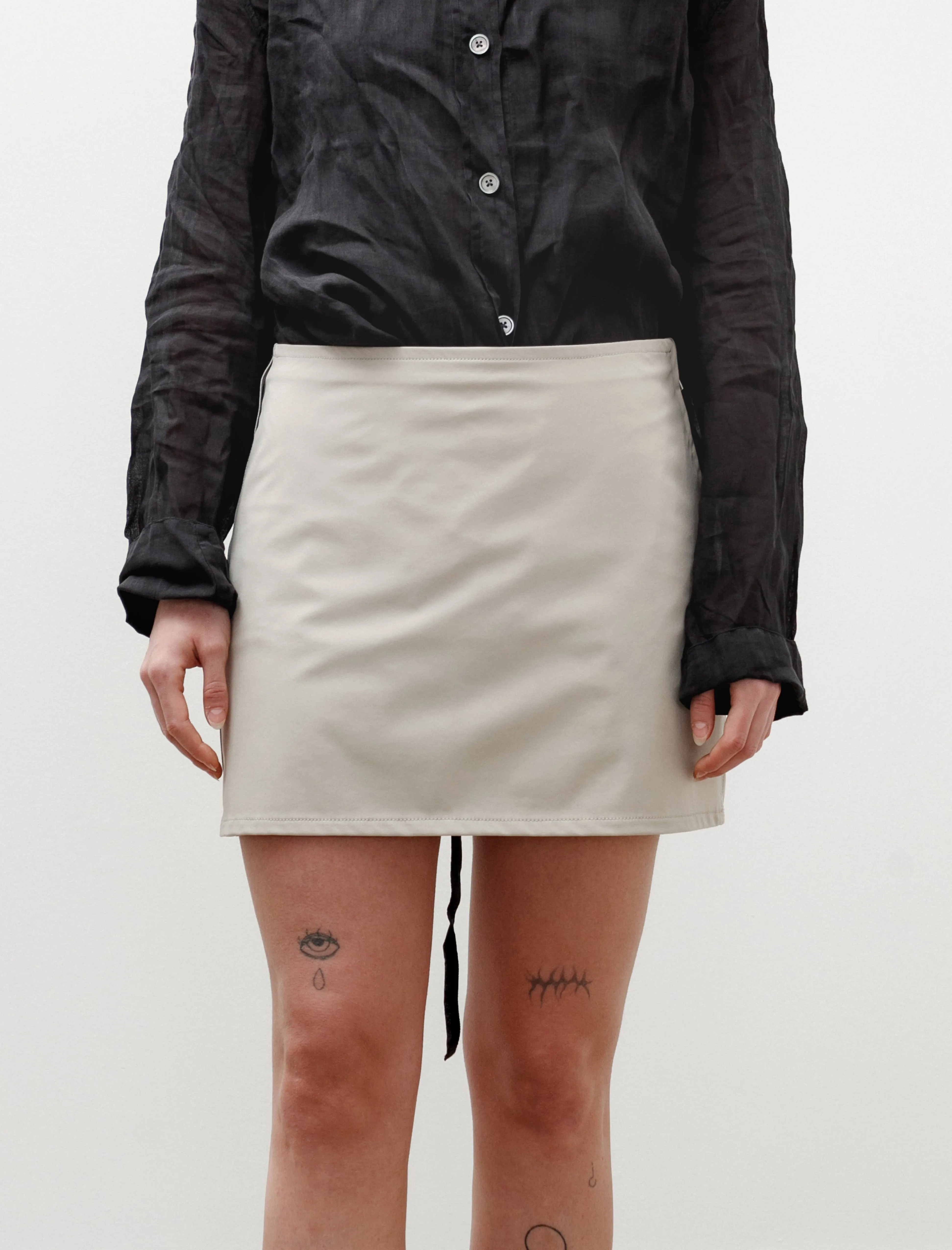 Mini Skirt Dusty White Muted Scuba sold by SHOP NEIGHBOR product image thumbnail 4