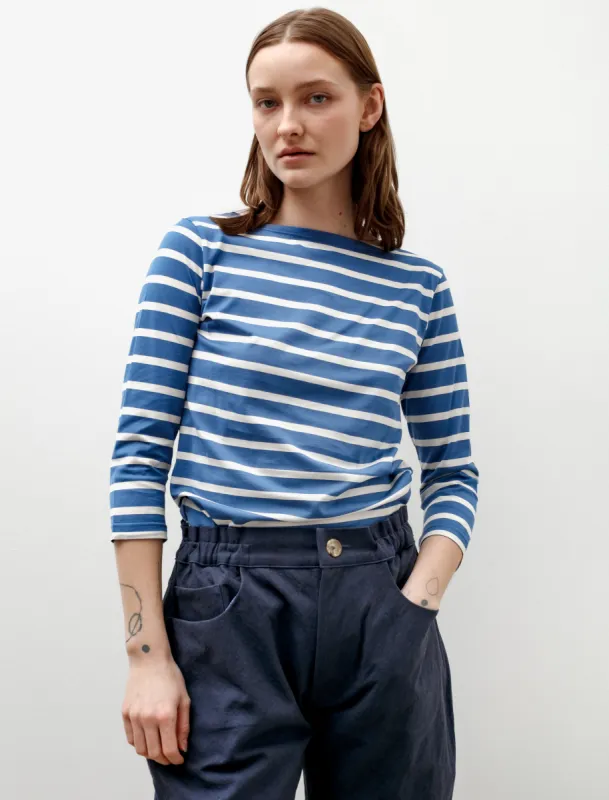 3/4 Sleeve Boat Neck T-Shirt Bluestone/Ecru sold by SHOP NEIGHBOR