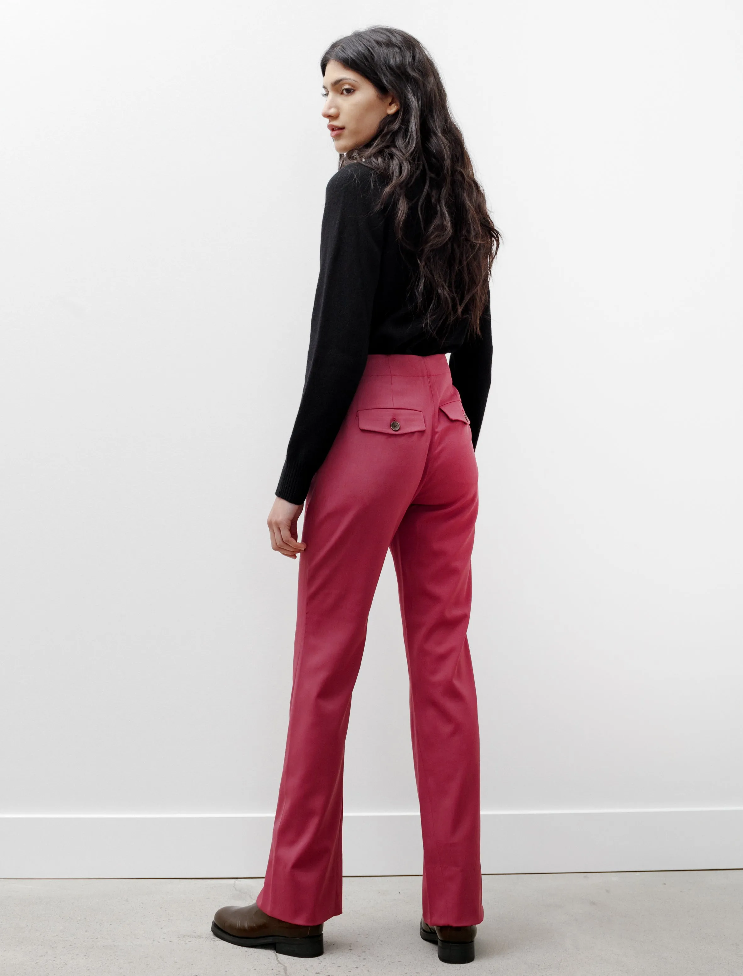Sharp Trousers Pink Fluid Wool sold by SHOP NEIGHBOR product image thumbnail 4