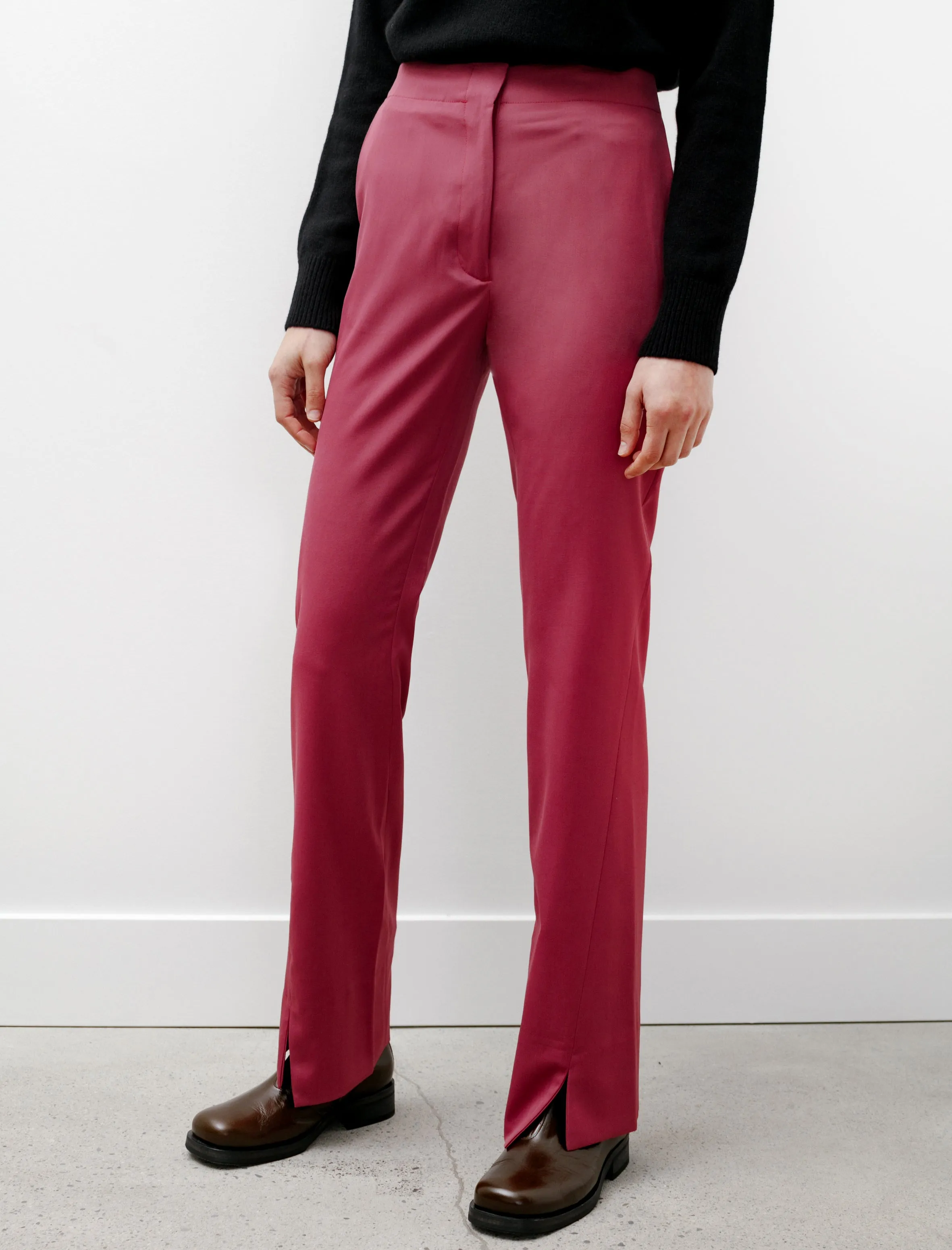 Sharp Trousers Pink Fluid Wool sold by SHOP NEIGHBOR