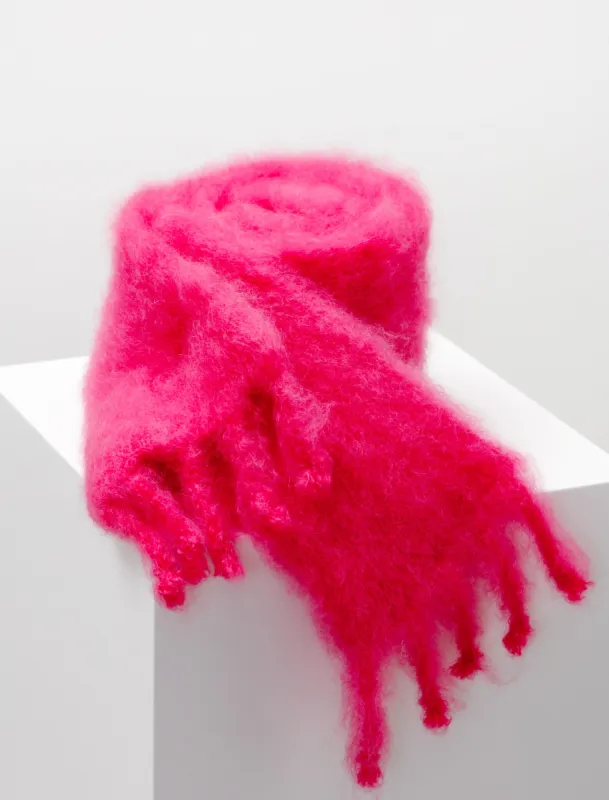 Narrow Plush Mohair Scarf Orchid Pink sold by SHOP NEIGHBOR