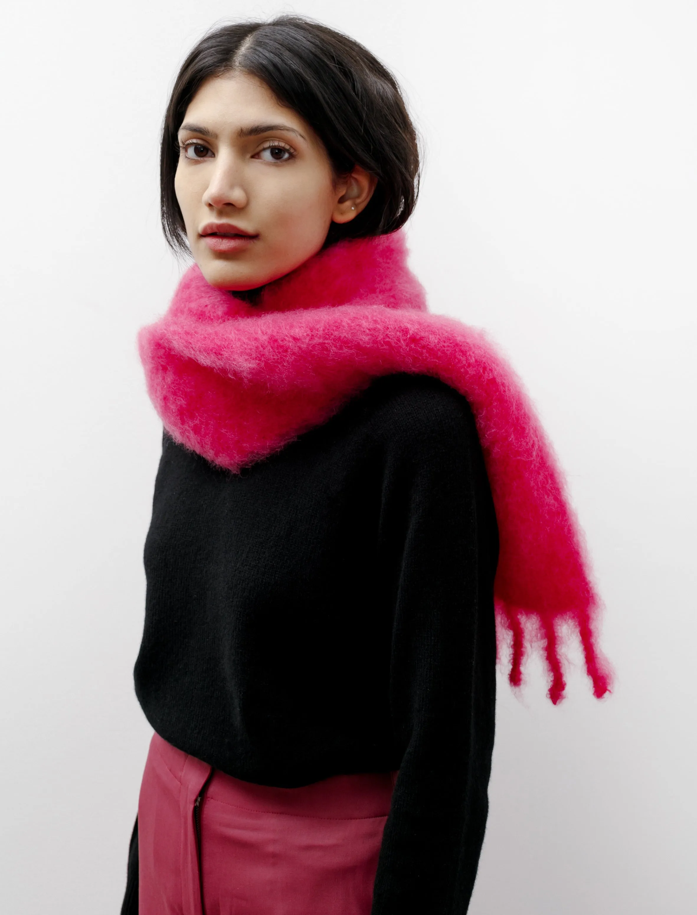 Narrow Plush Mohair Scarf Orchid Pink sold by SHOP NEIGHBOR product image thumbnail 2