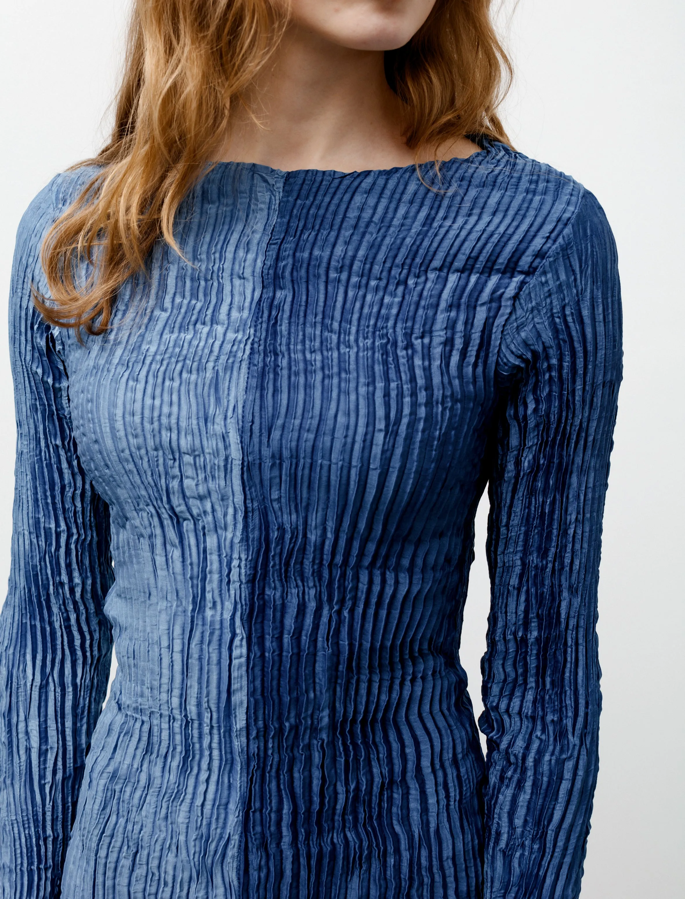 Long Sleeve Dress Indigo Two Tone sold by SHOP NEIGHBOR product image thumbnail 3