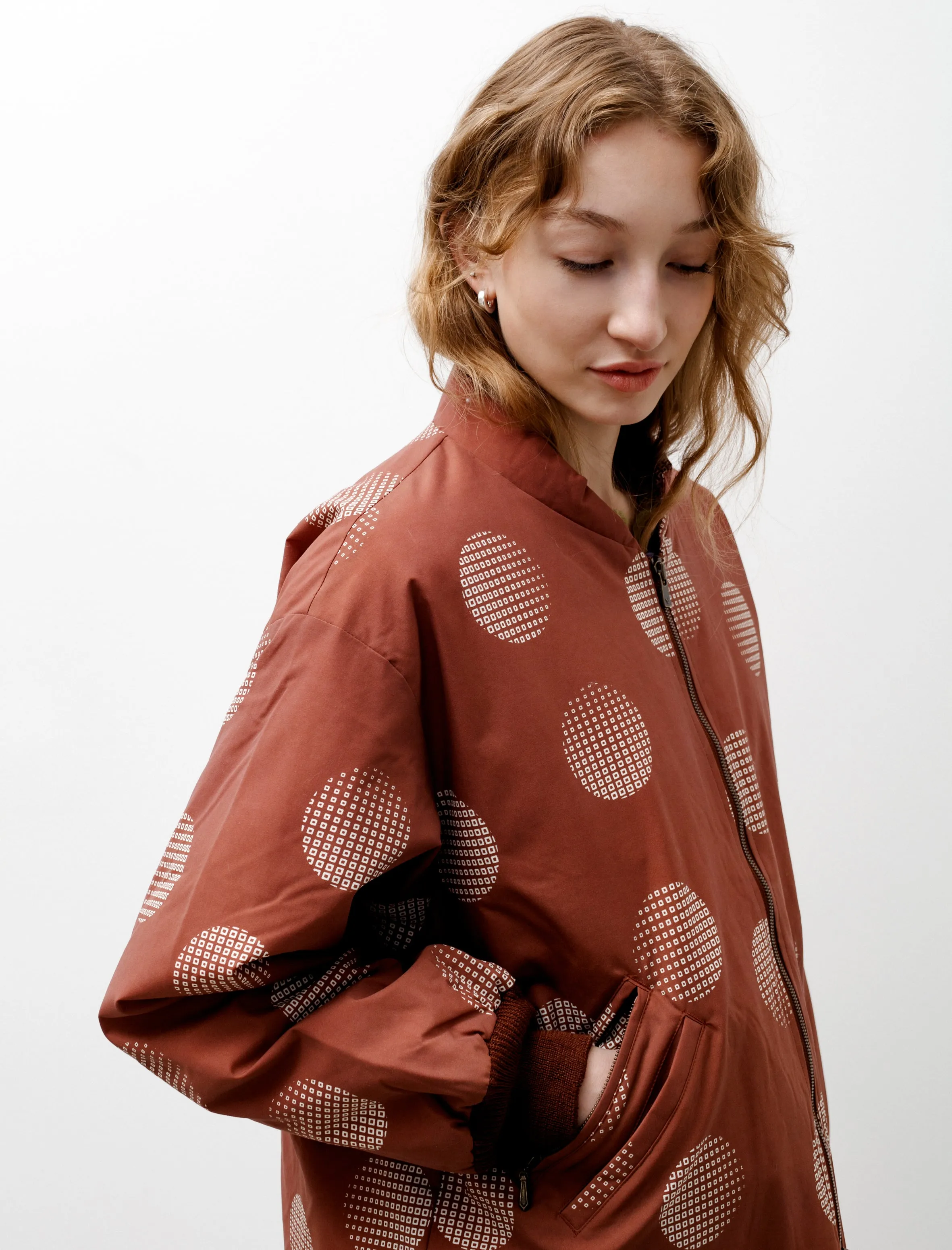 Sur Coat Printed Nylon Brick Brown sold by SHOP NEIGHBOR product image thumbnail 2