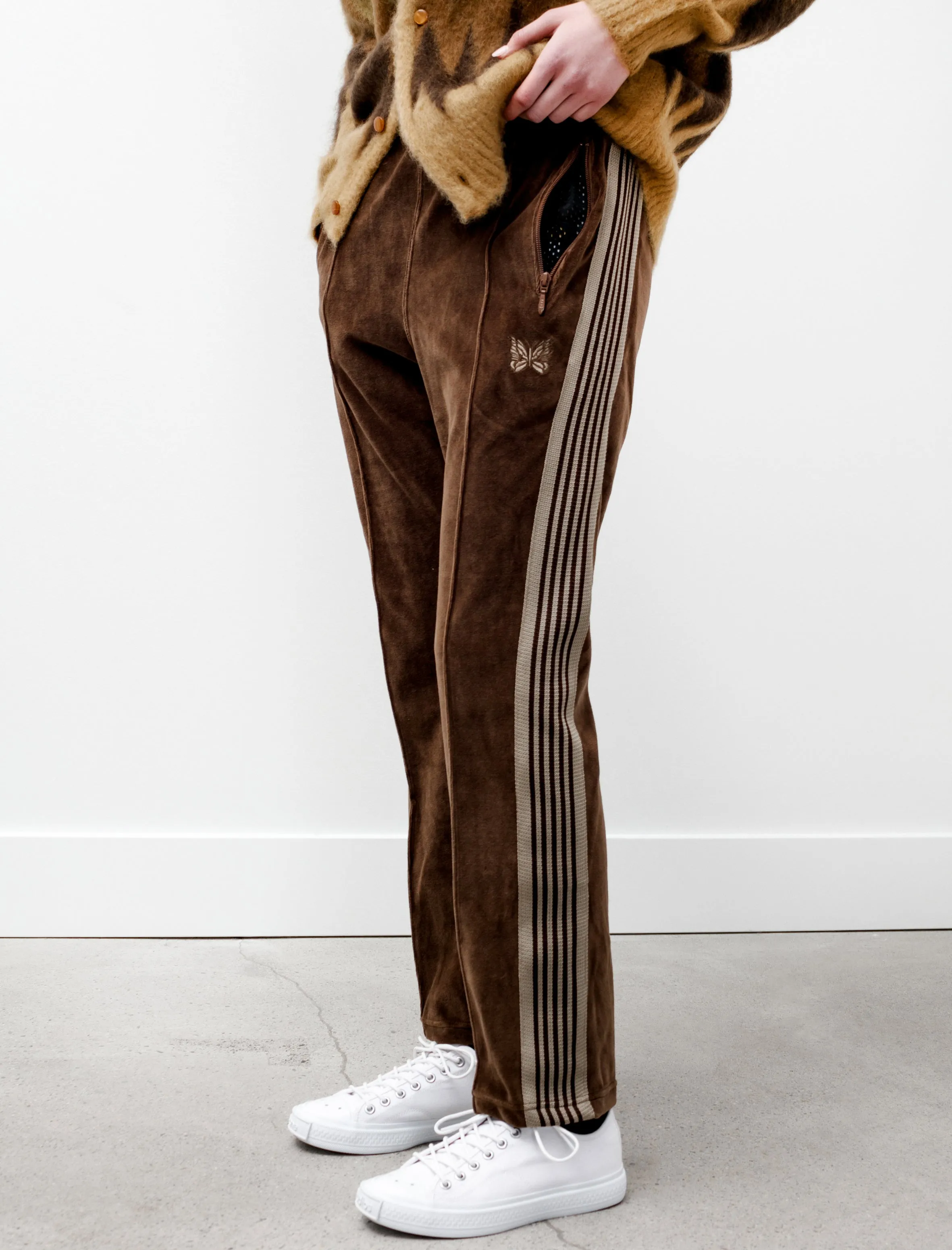Narrow Track Pants Velour Brown sold by SHOP NEIGHBOR product image thumbnail 2