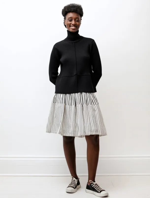 Gathered Skirt Double Stripe Print made by Sara Lanzi Womens