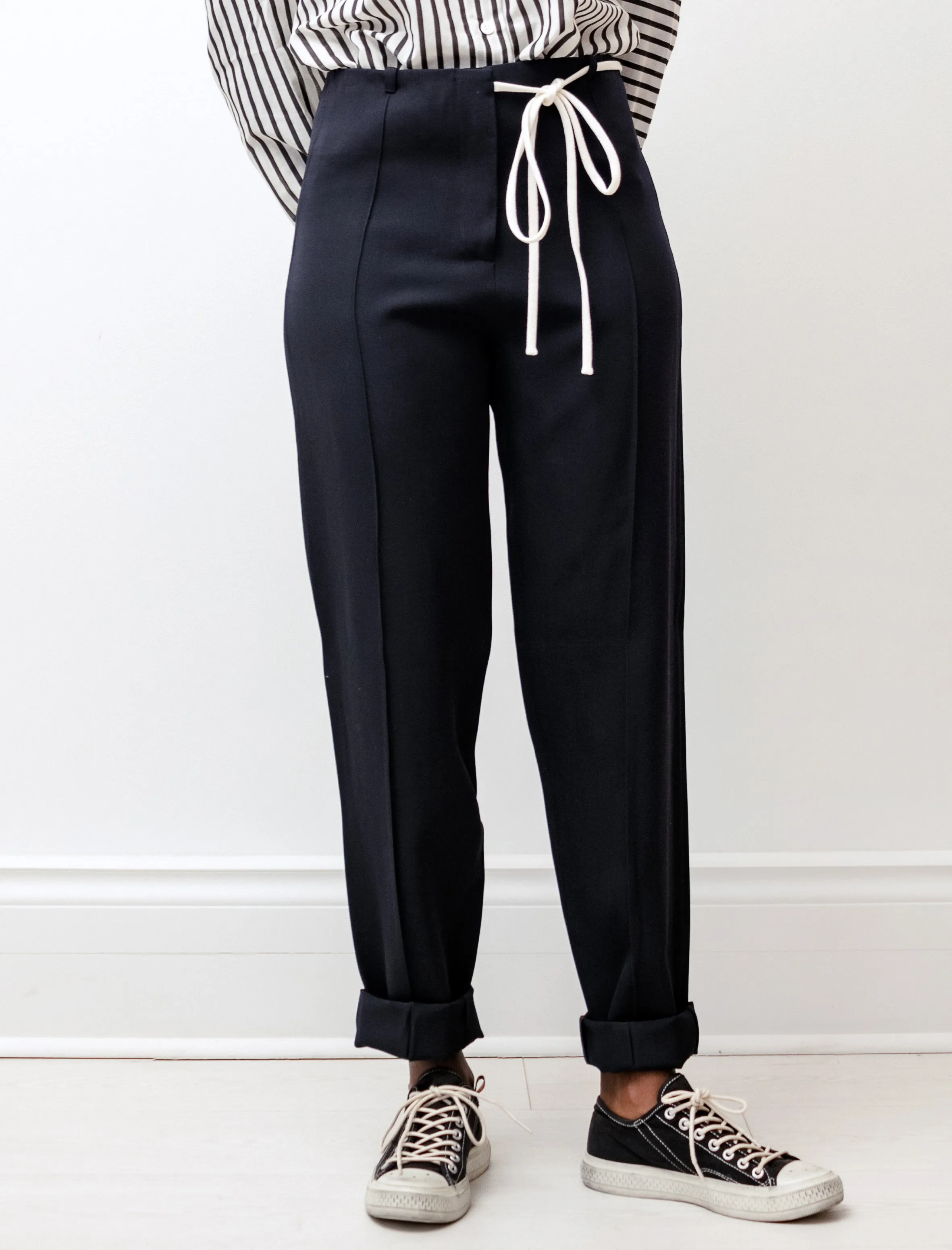 Ribbed Straight Pants Navy sold by SHOP NEIGHBOR product image thumbnail 2