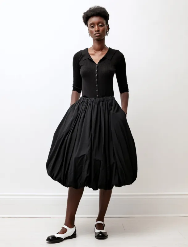 Wool Balloon Hem Skirt Black made by SHOP NEIGHBOR