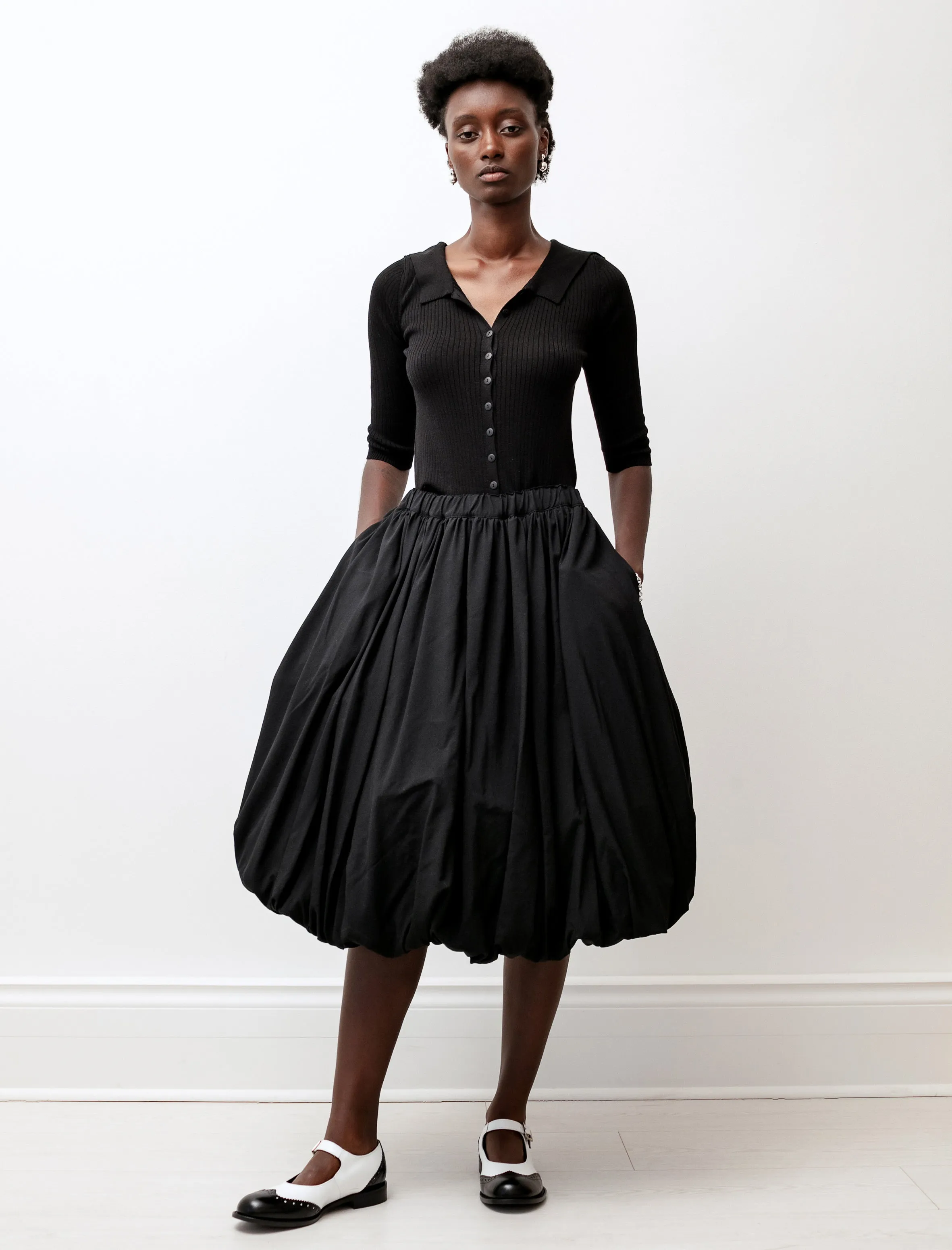 Wool Balloon Hem Skirt Black sold by SHOP NEIGHBOR