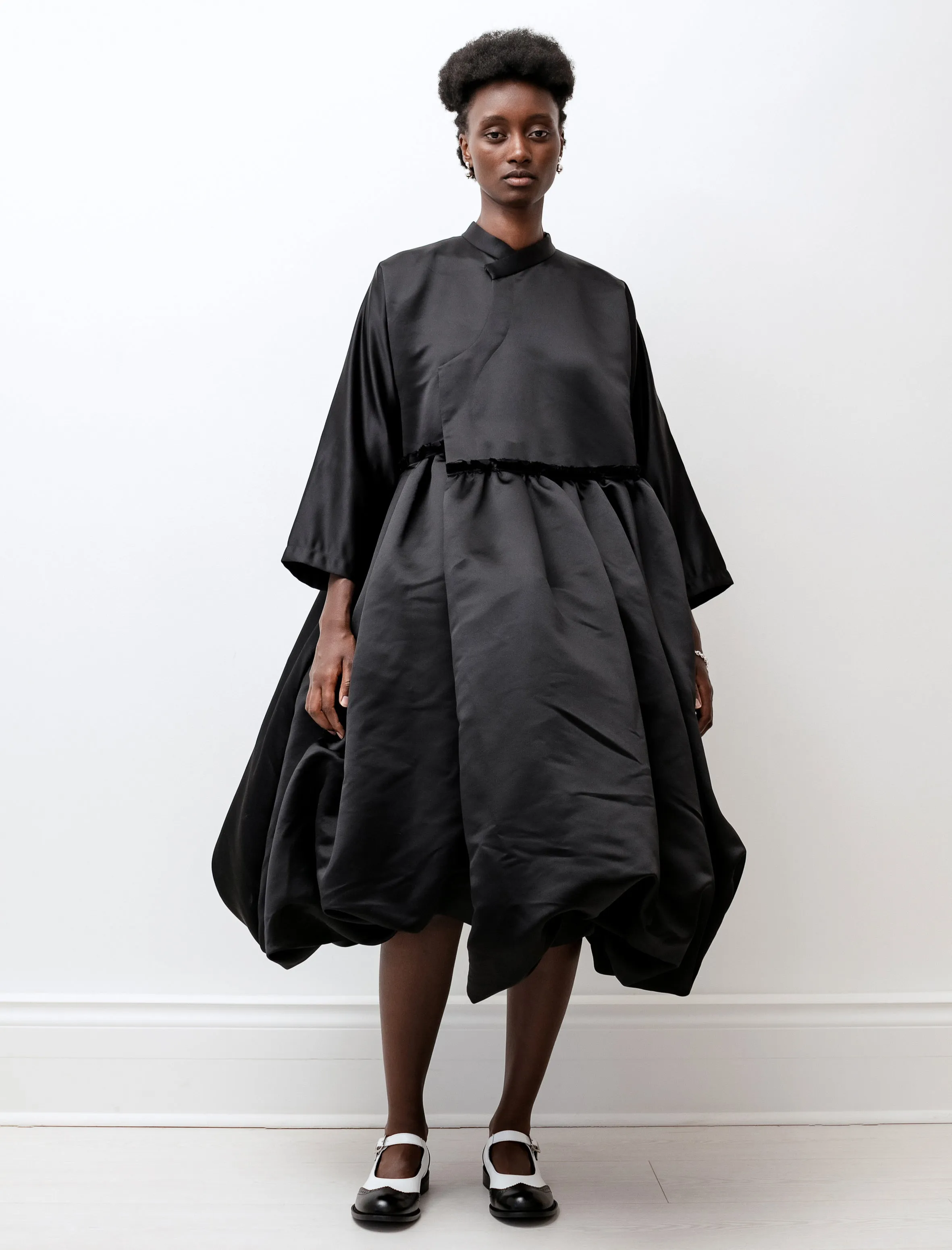 Satin High Neck Balloon Hem Dress Black sold by SHOP NEIGHBOR product image thumbnail 2