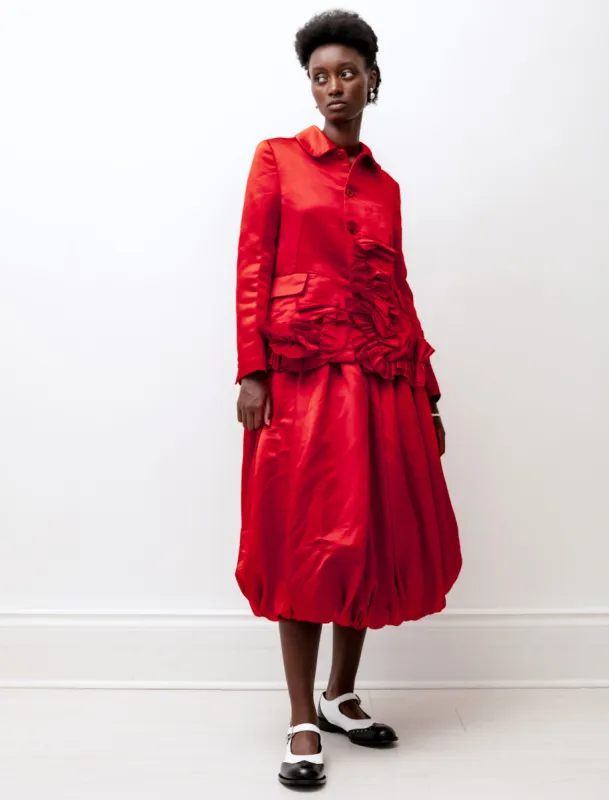 Satin Balloon Hem Skirt Lipstick Red sold by SHOP NEIGHBOR