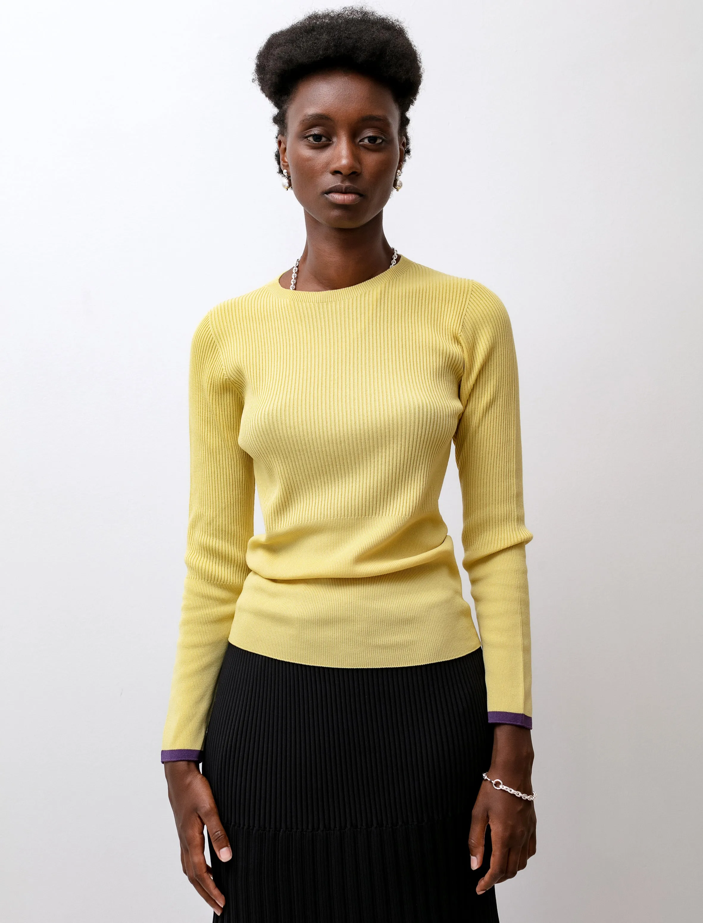 Cupro Rib Top Yellow/Purple sold by SHOP NEIGHBOR