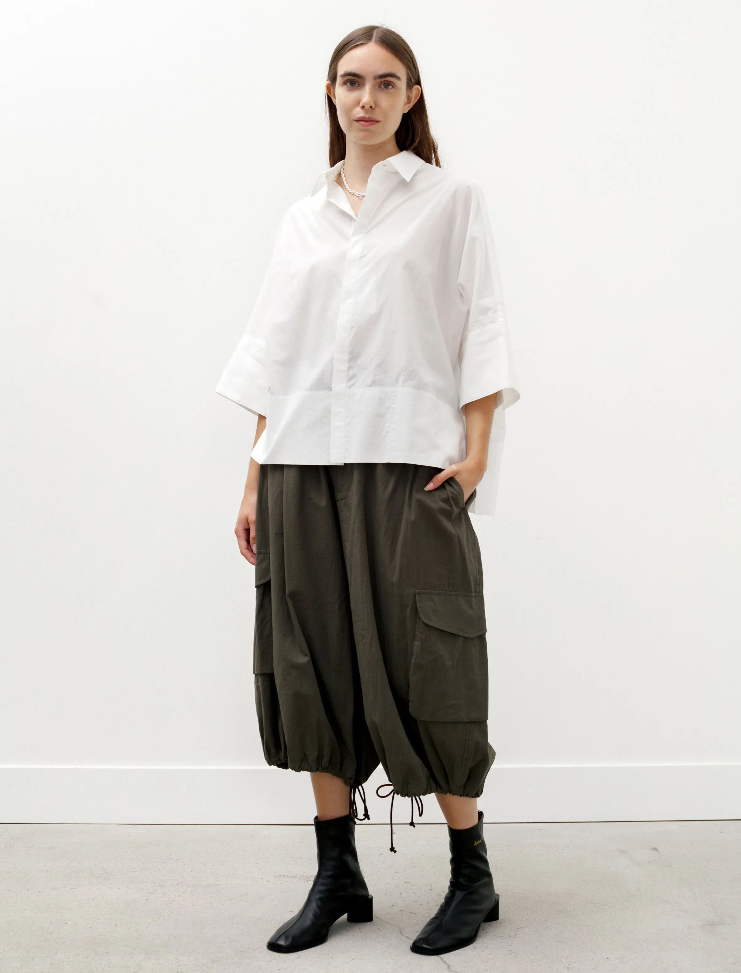 Cropped Drawstring Cargo Pants Khaki sold by SHOP NEIGHBOR