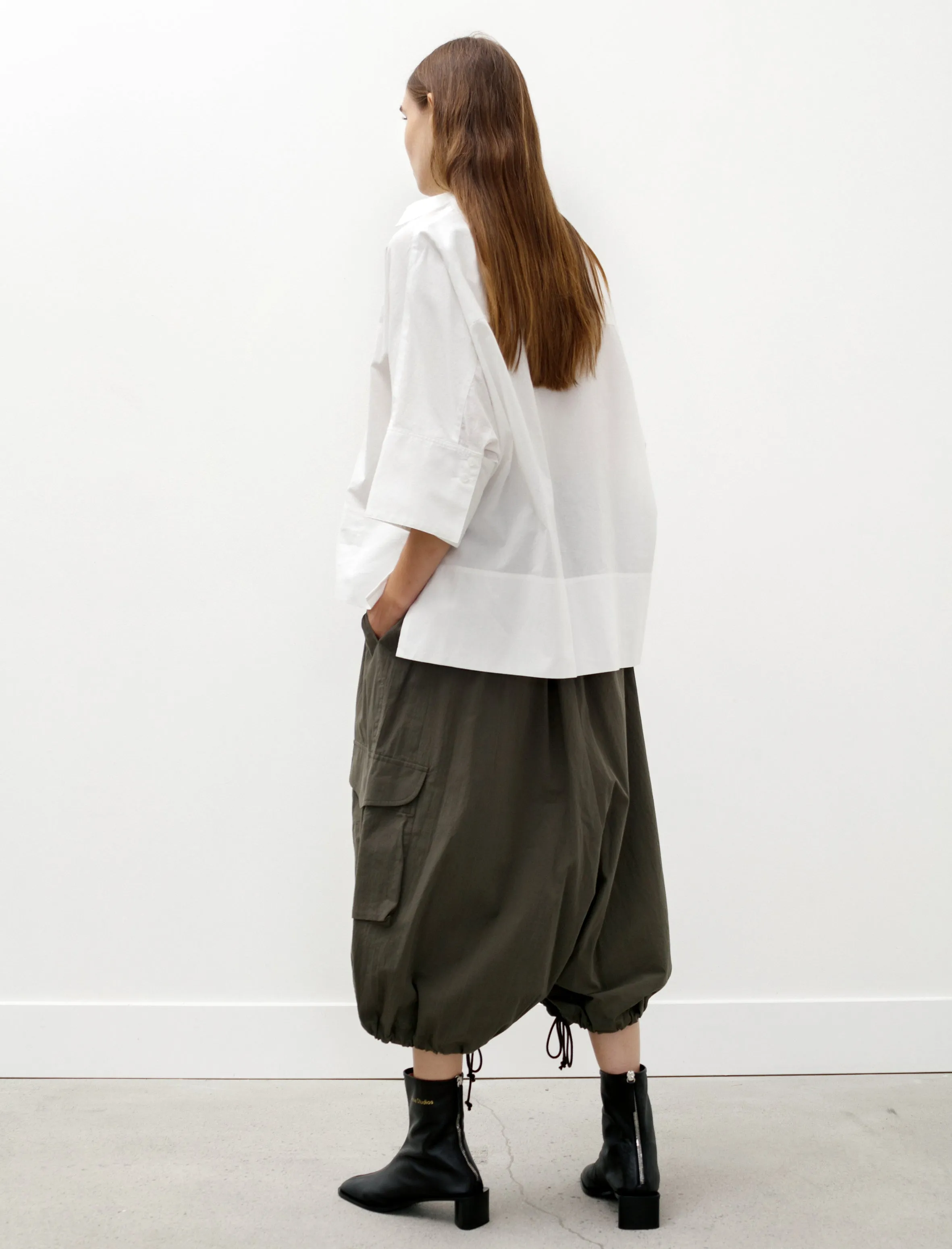 Cropped Drawstring Cargo Pants Khaki sold by SHOP NEIGHBOR product image thumbnail 3