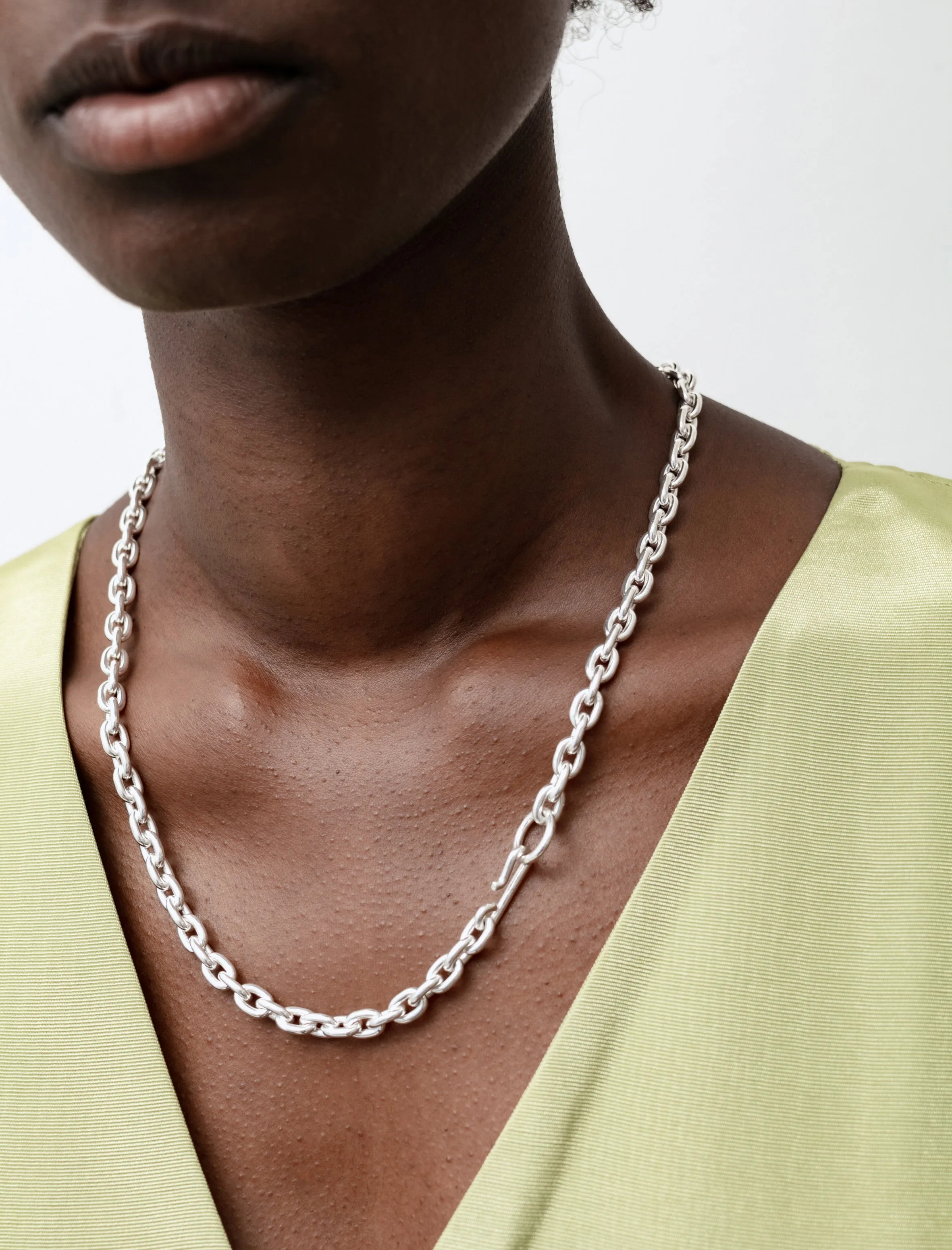 Standard Necklace Thin Polished Silver Long sold by SHOP NEIGHBOR product image thumbnail 3