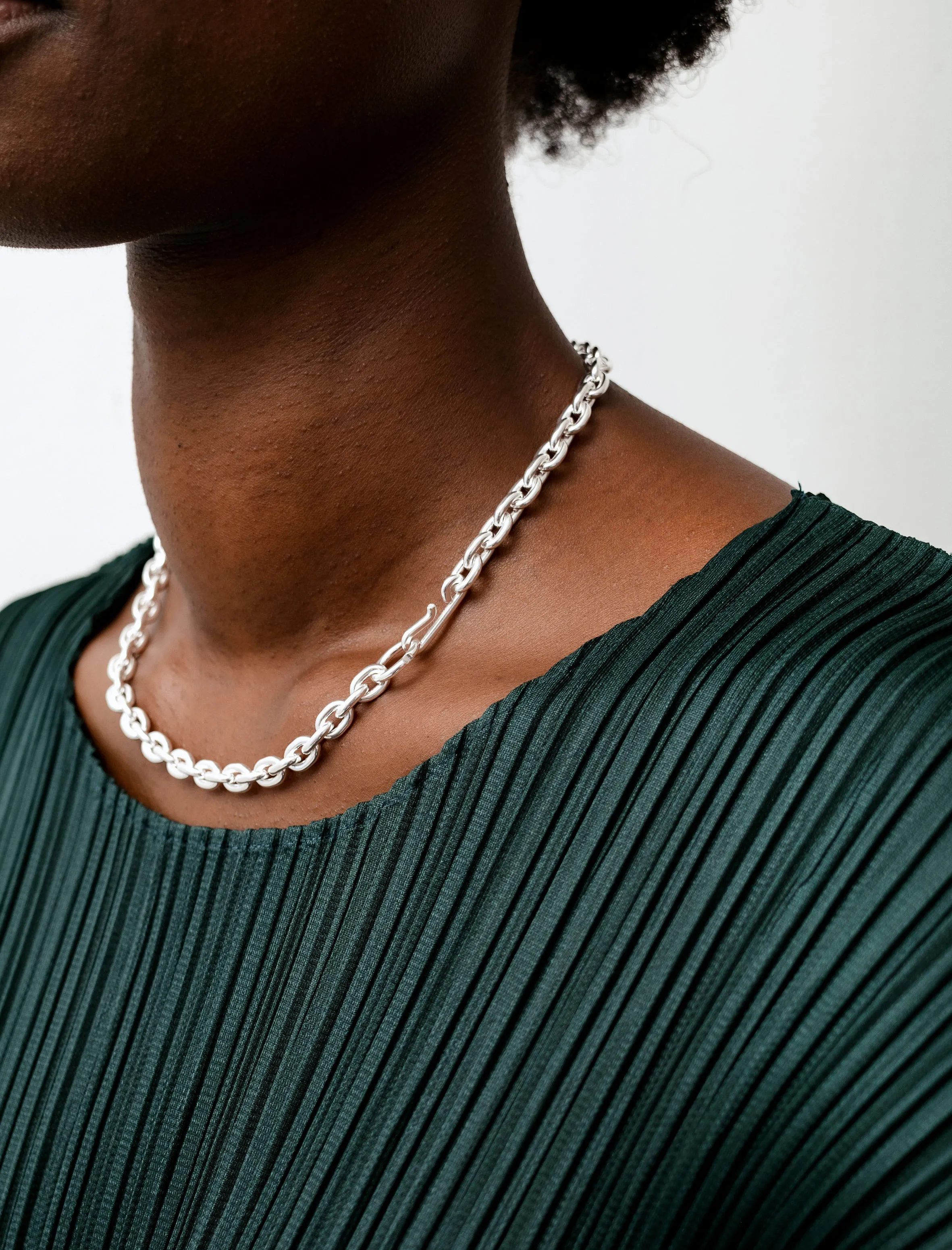 Standard Necklace Thin Polished Silver Short sold by SHOP NEIGHBOR product image thumbnail 3