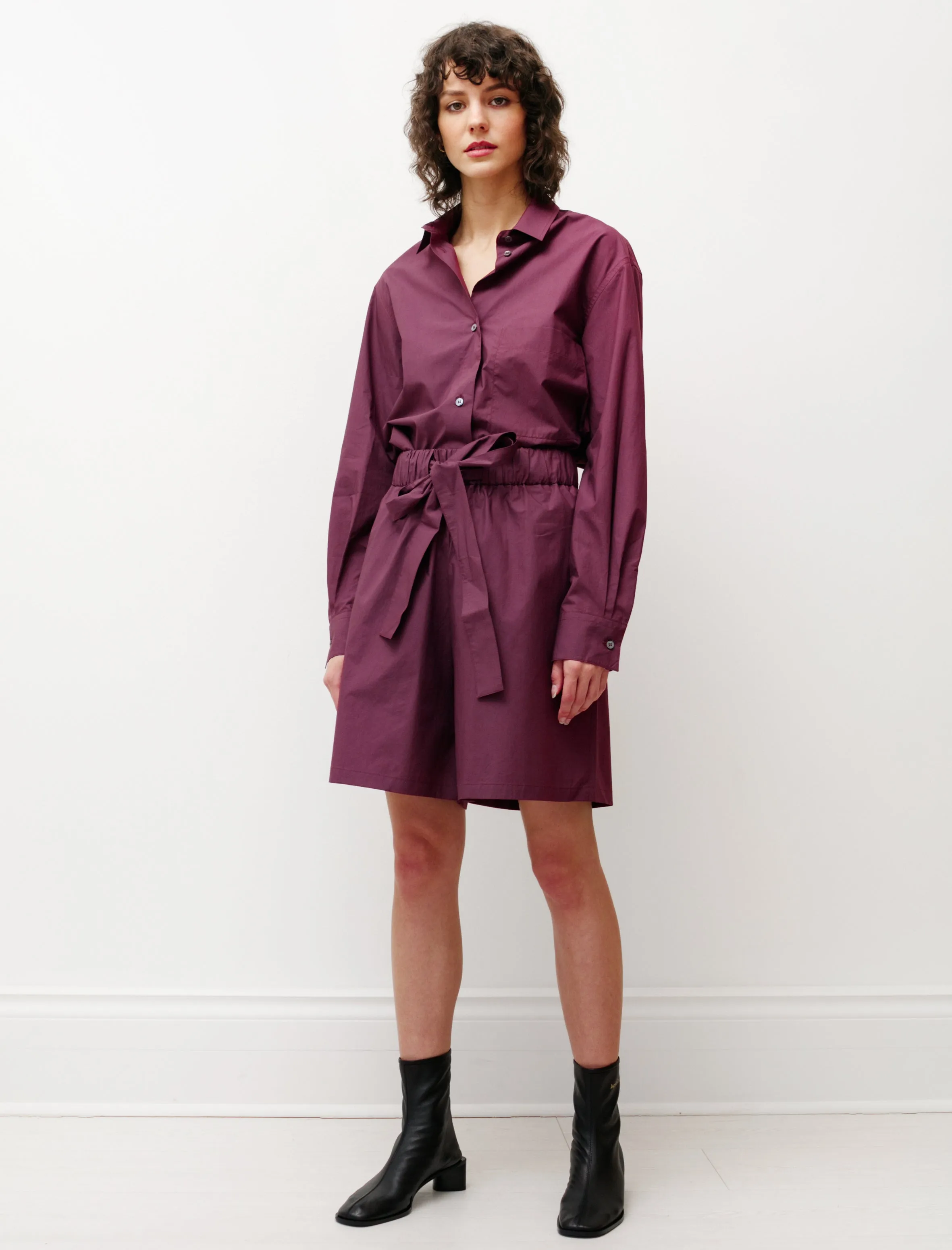 Mai Cotton Shorts Oxblood sold by SHOP NEIGHBOR