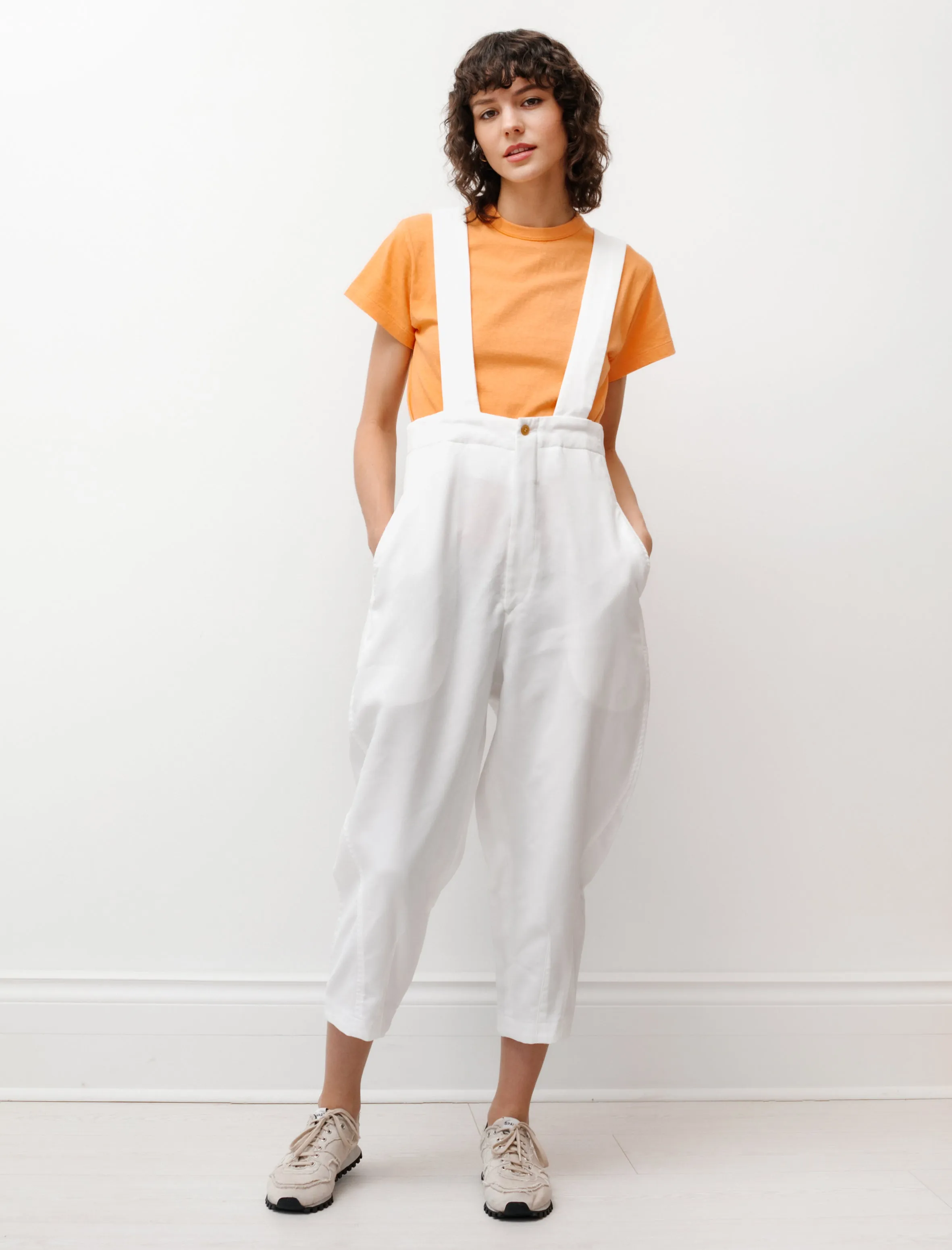 Suspender Trousers Poly Twill White sold by SHOP NEIGHBOR
