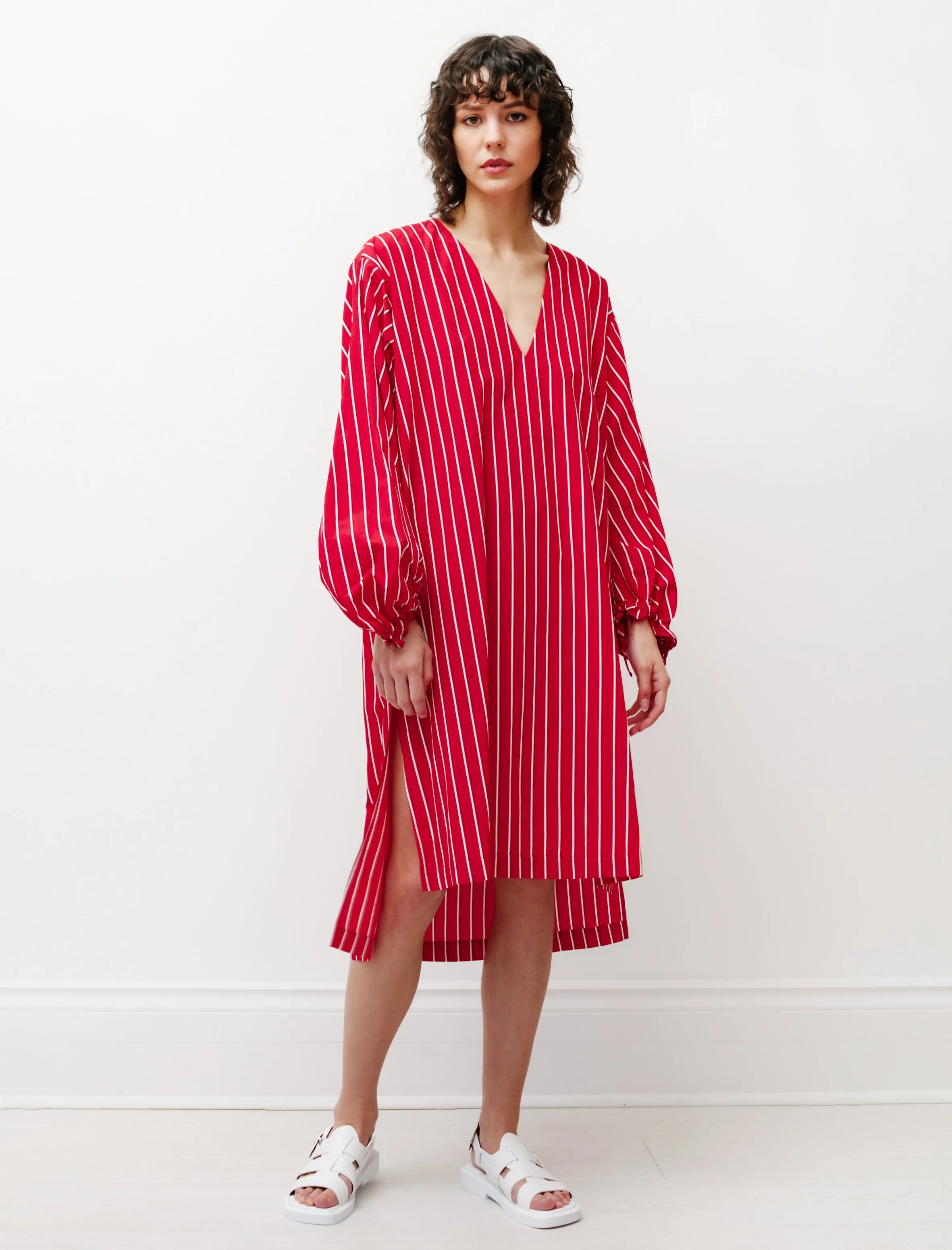 Caftan Dress Red/White sold by SHOP NEIGHBOR