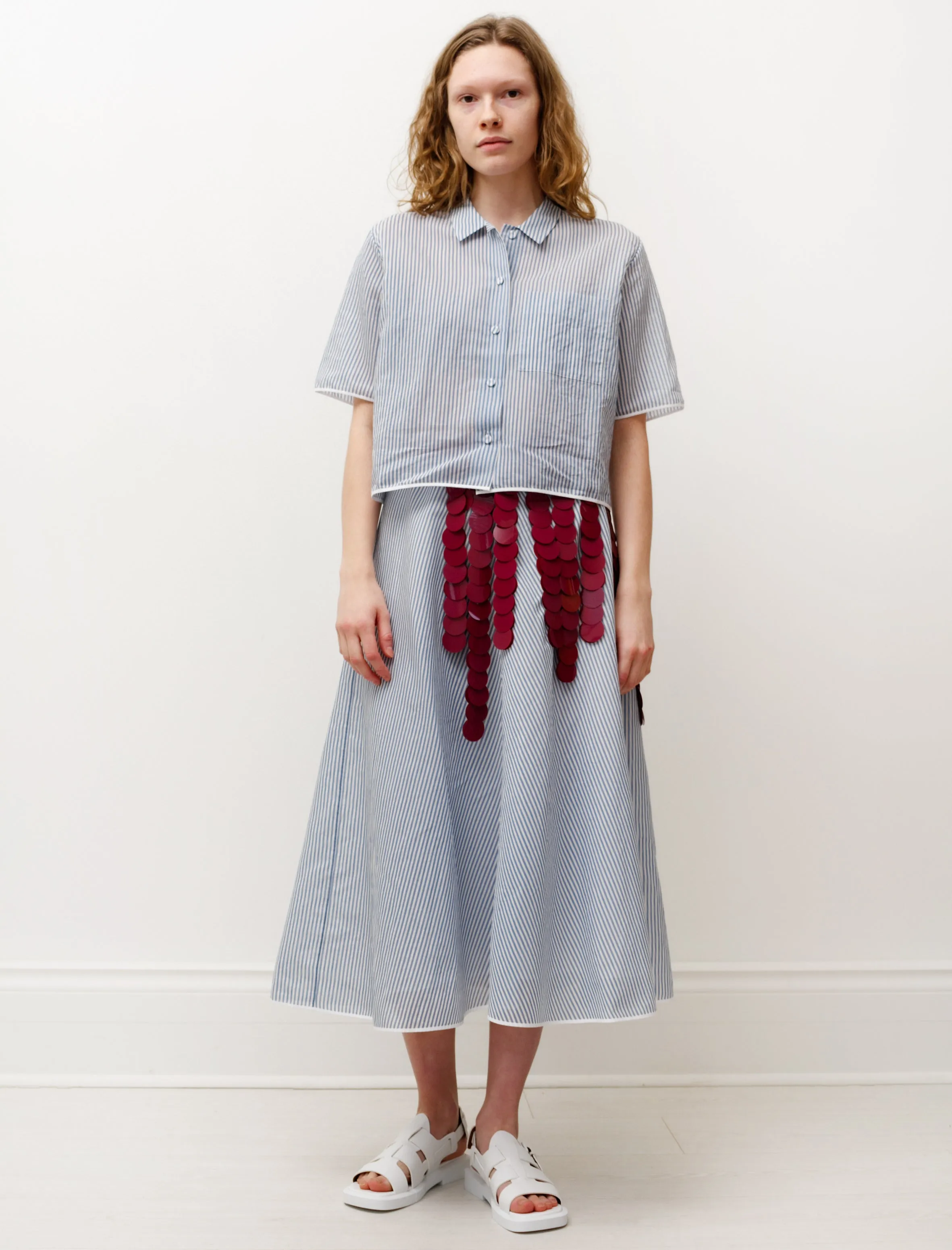 Bias Skirt Organza Blue/White Stripes sold by SHOP NEIGHBOR product image thumbnail 5