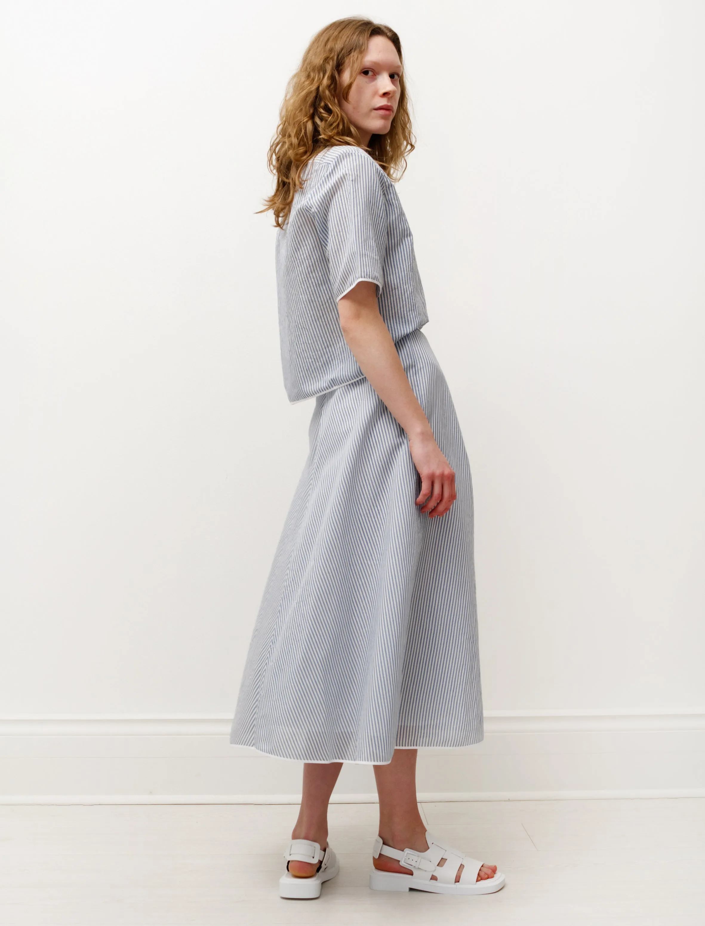 Bias Skirt Organza Blue/White Stripes sold by SHOP NEIGHBOR product image thumbnail 2