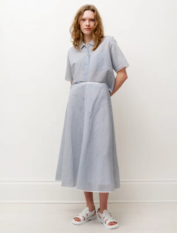 Bias Skirt Organza Blue/White Stripes sold by SHOP NEIGHBOR