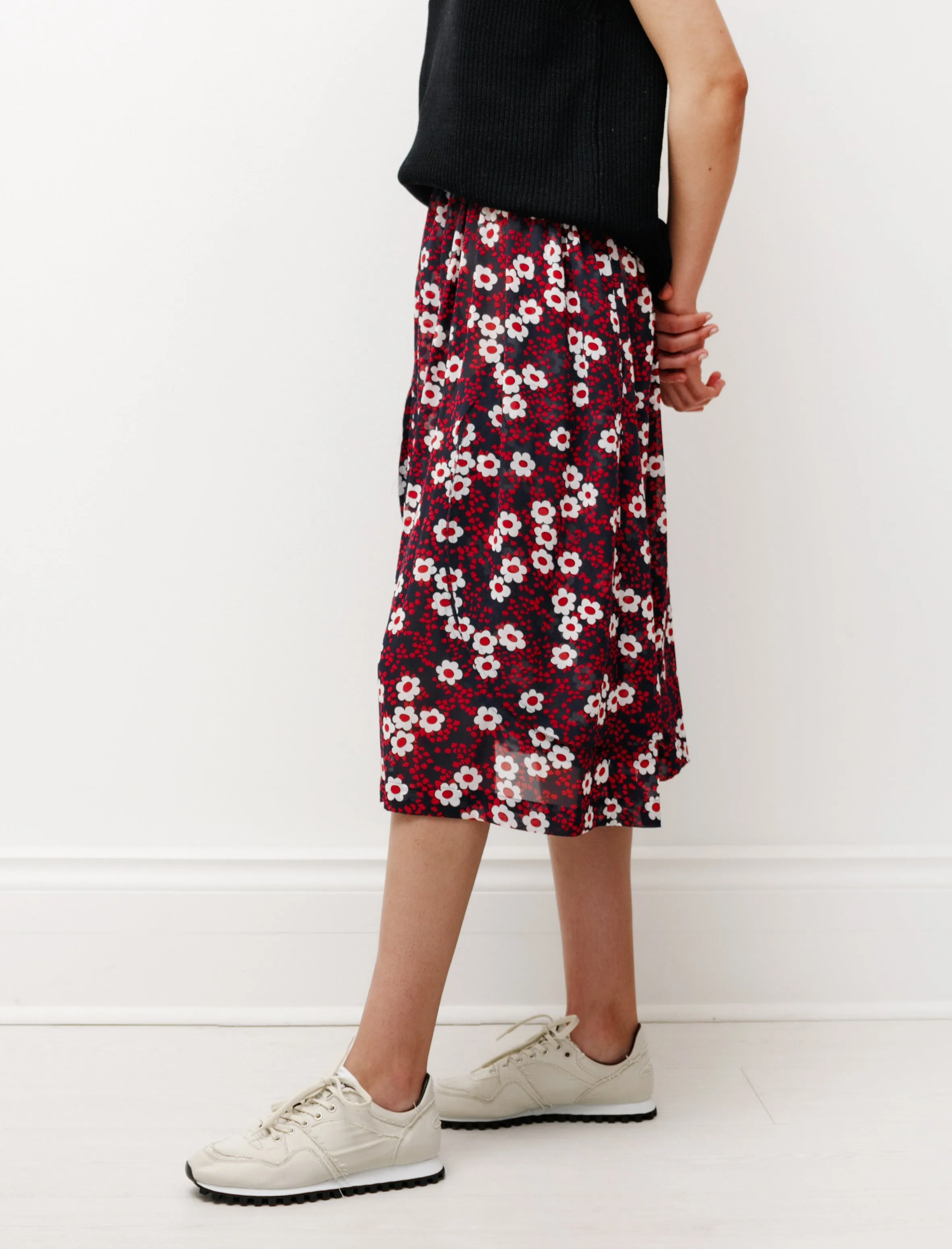Floral Layered Skirt Navy/Red sold by SHOP NEIGHBOR product image thumbnail 4