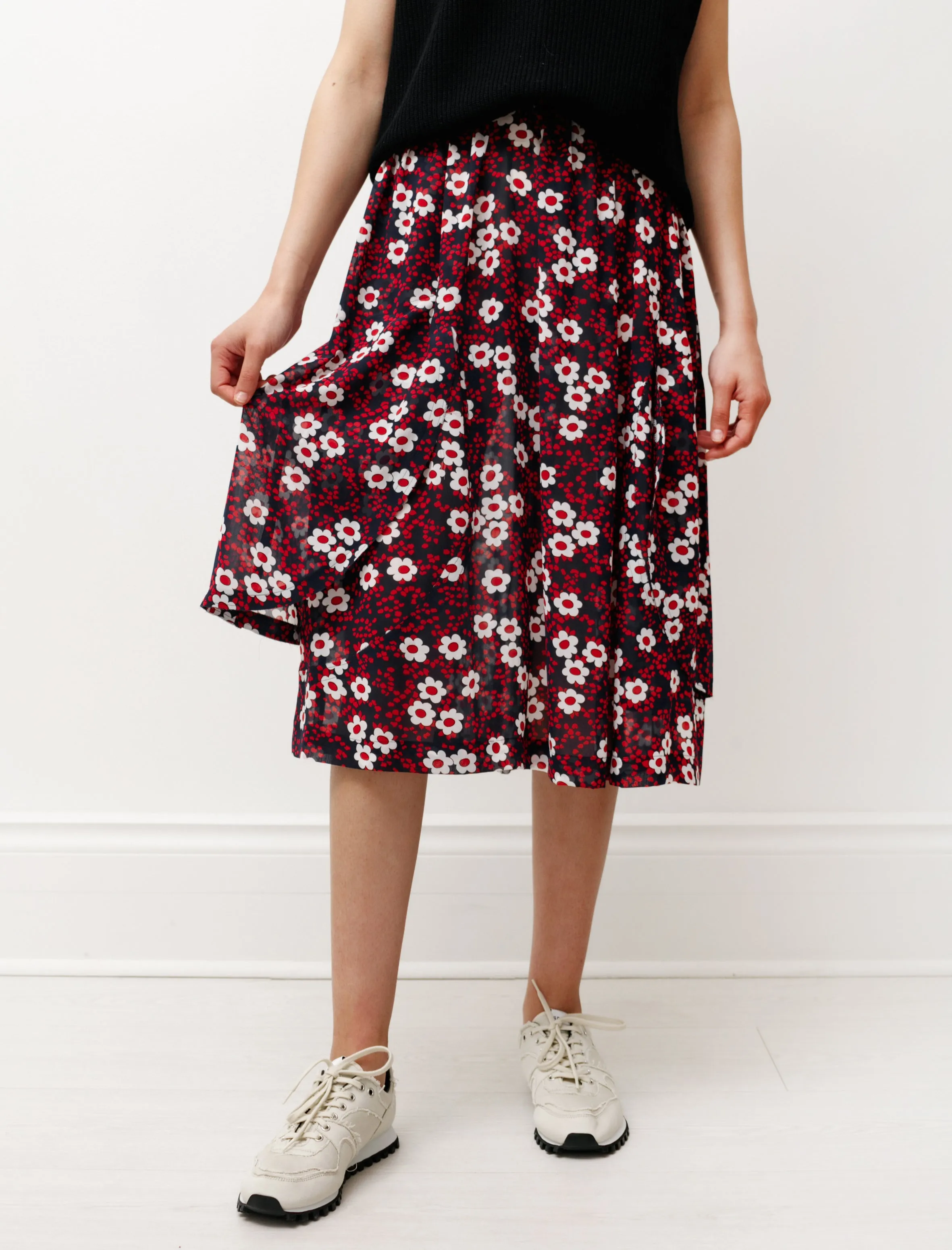Floral Layered Skirt Navy/Red sold by SHOP NEIGHBOR product image thumbnail 2