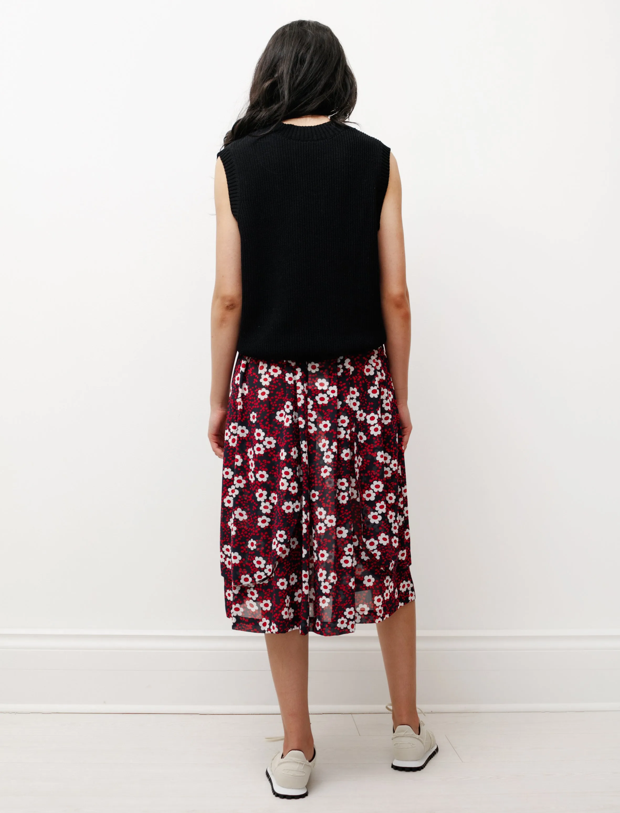 Floral Layered Skirt Navy/Red sold by SHOP NEIGHBOR product image thumbnail 5