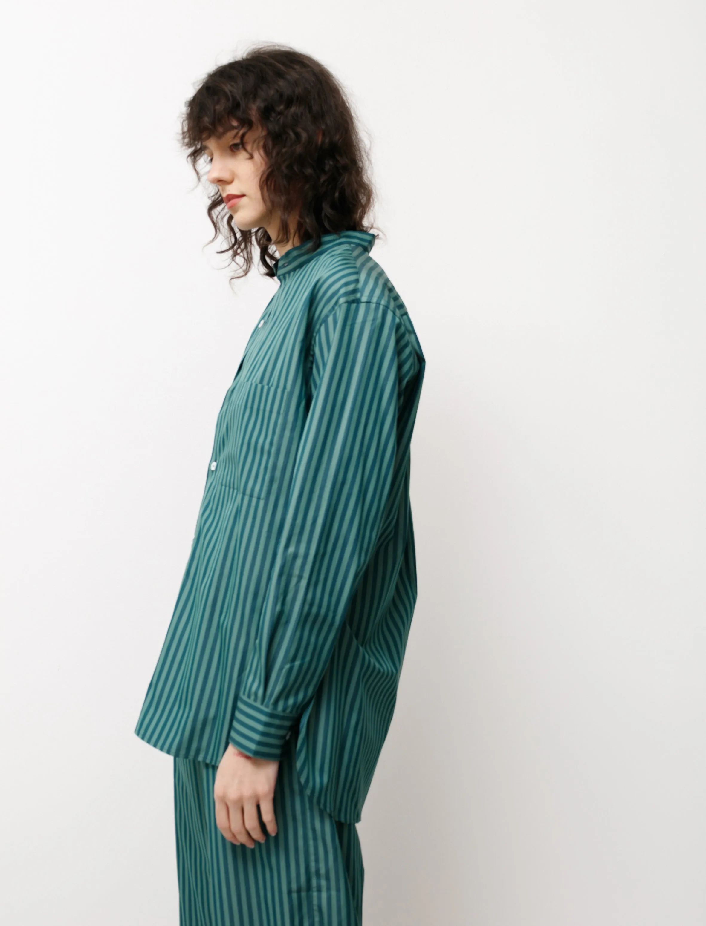 Mao Shirt Green Stripes sold by SHOP NEIGHBOR product image thumbnail 3